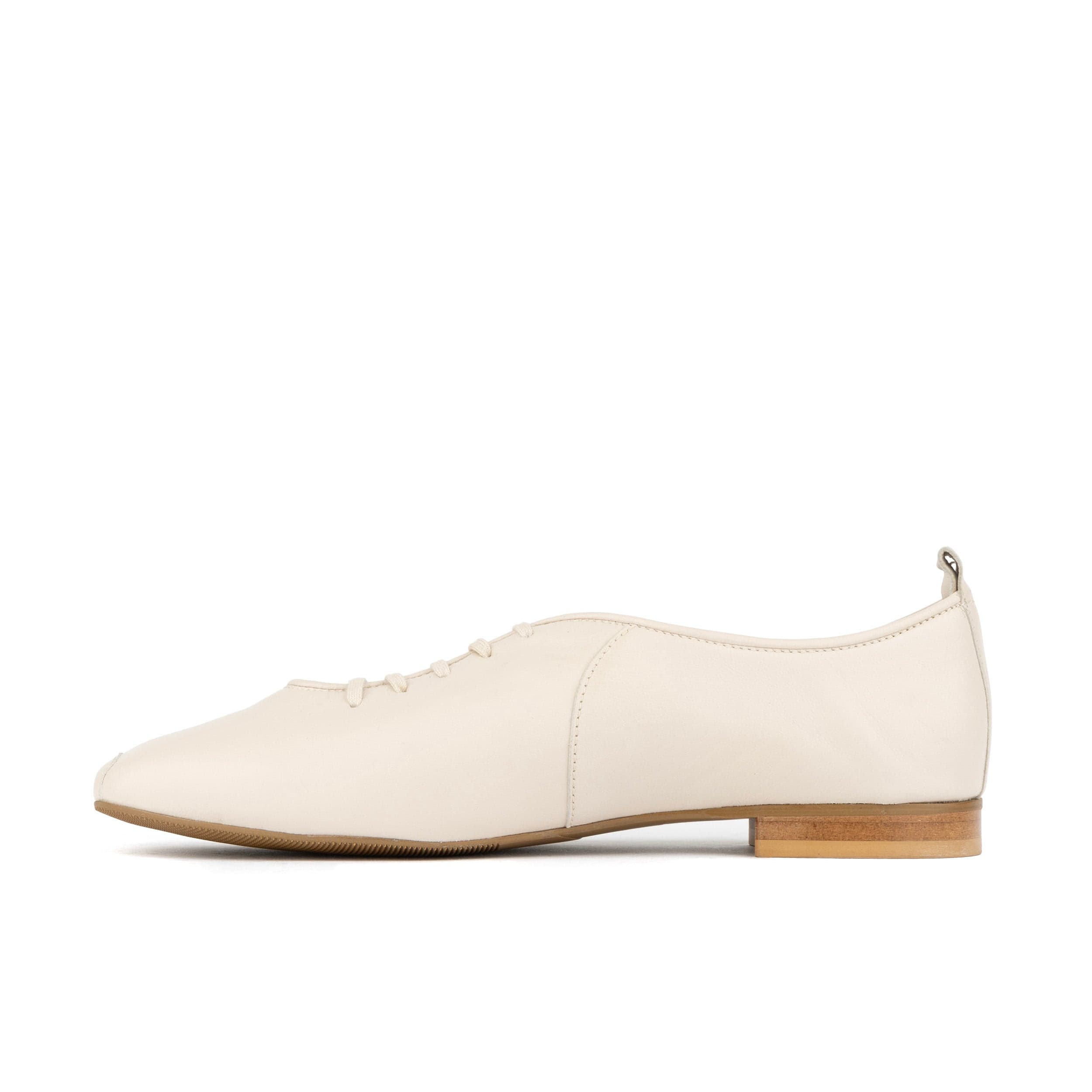 Skyline - Cream Suede - Women's Leather Lace Up Ballet Pump