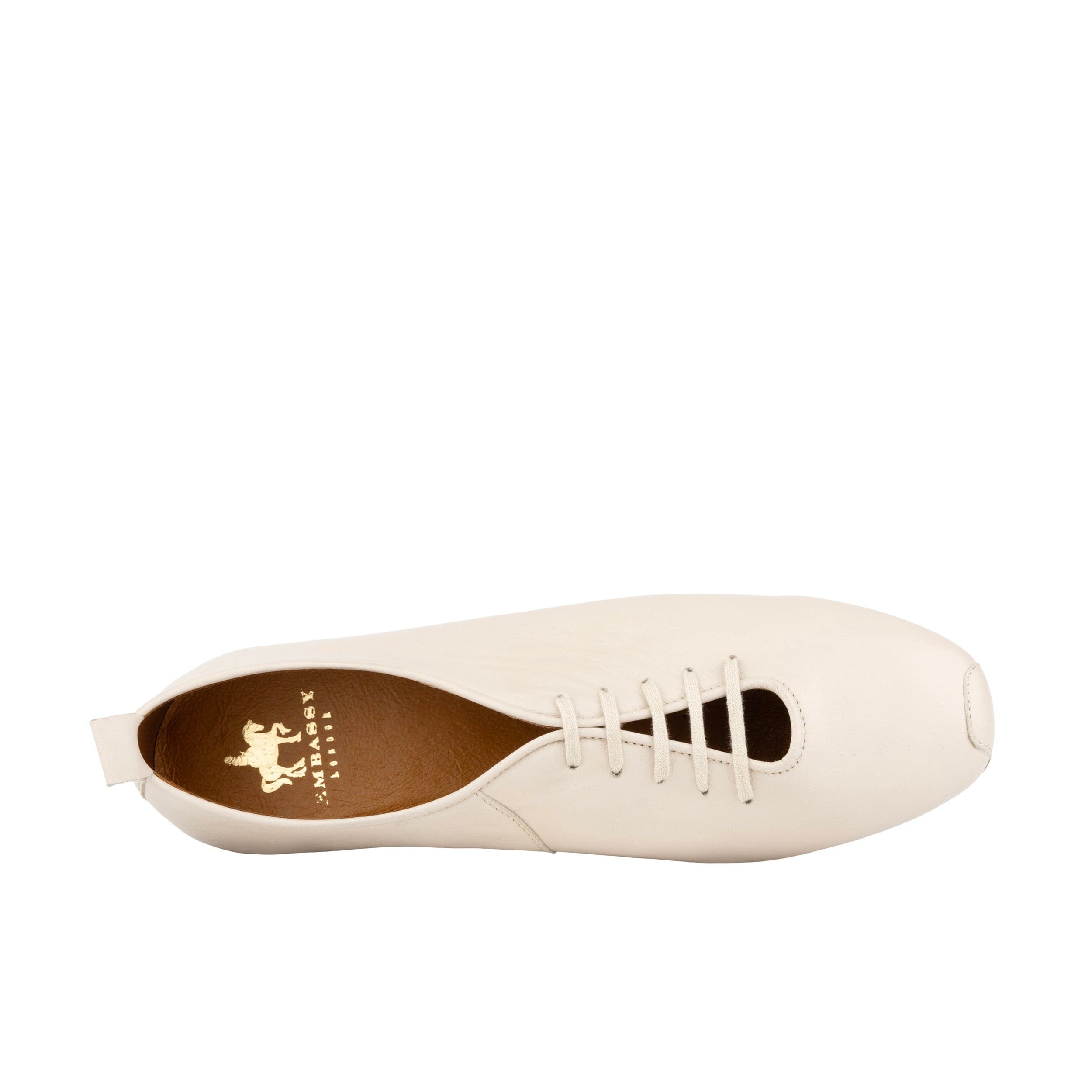 Skyline - Cream Suede - Women's Leather Lace Up Ballet Pump