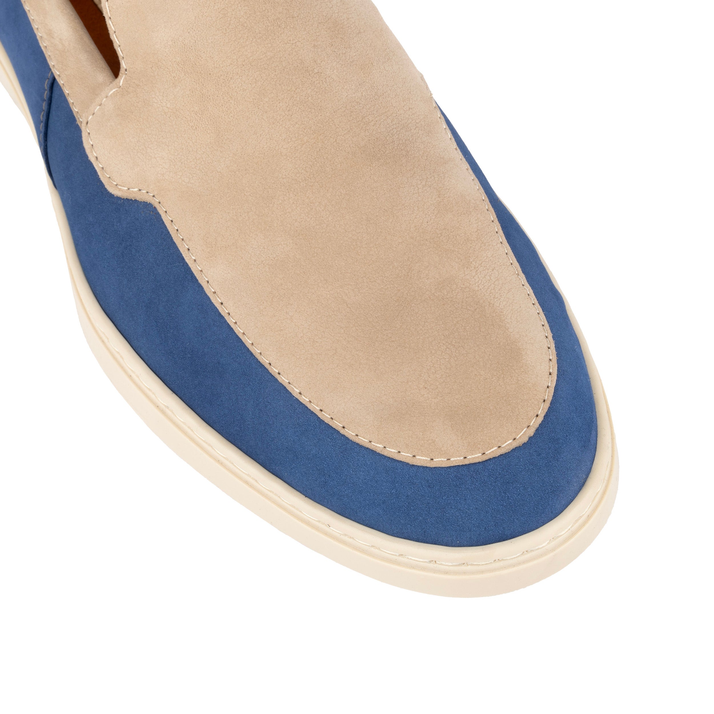 Gareth - Cream & Blue - Men’s two Tone Suede Loafer