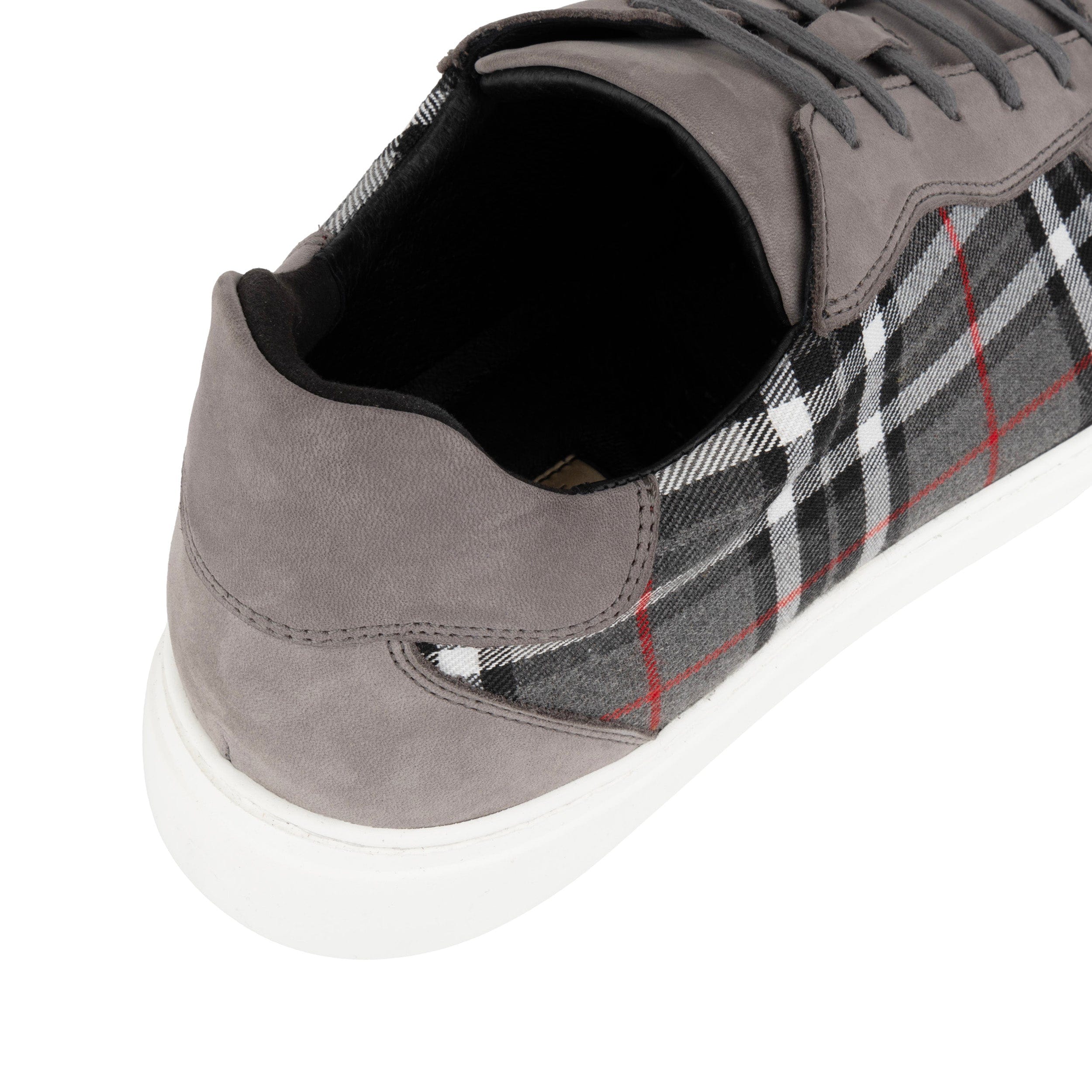 Strada - Grey Tartan - Men's Tartan Suede & Leather Trainer