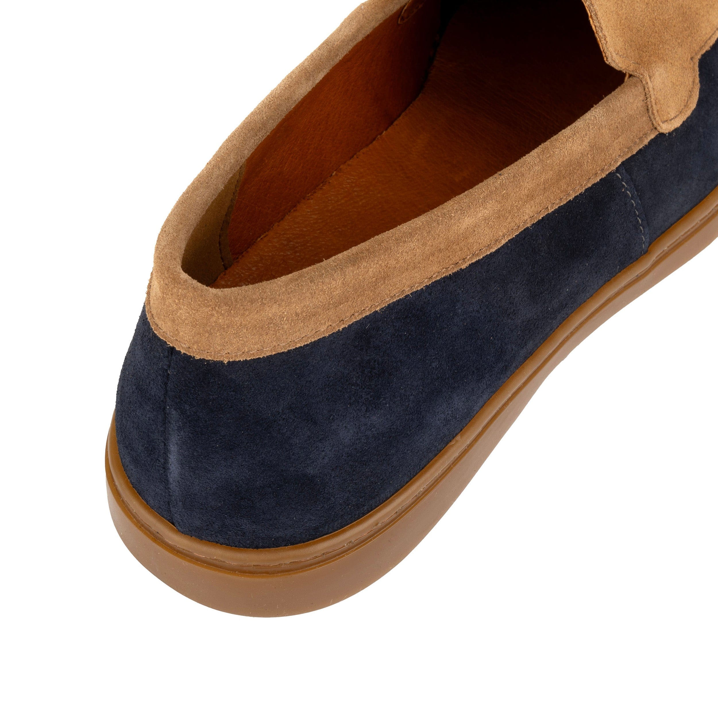 Gareth - Tan & Dark Blue - Men’s Two Tone Suede Loafer