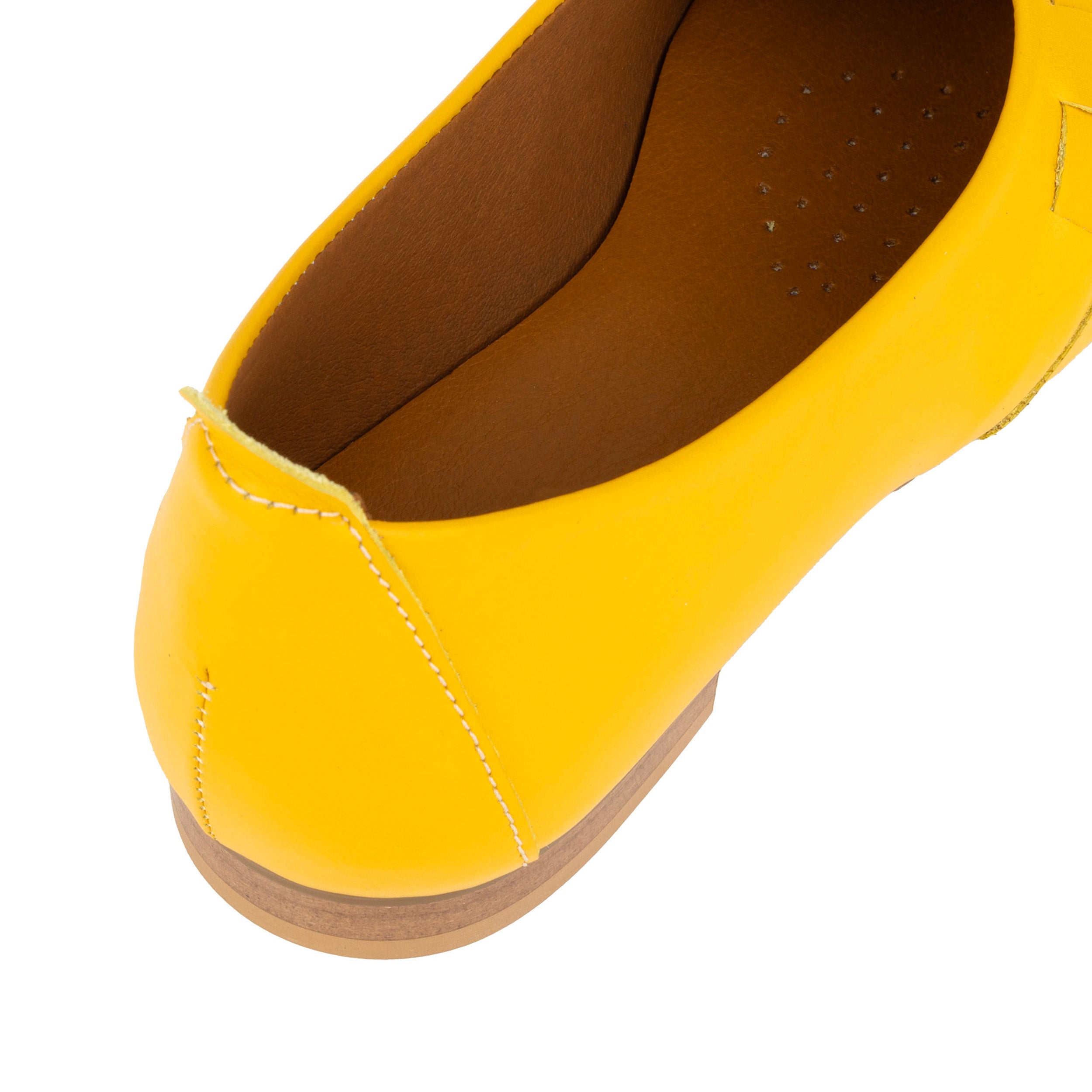 Solenne - Yellow - Handwoven Leather Ballet Pump
