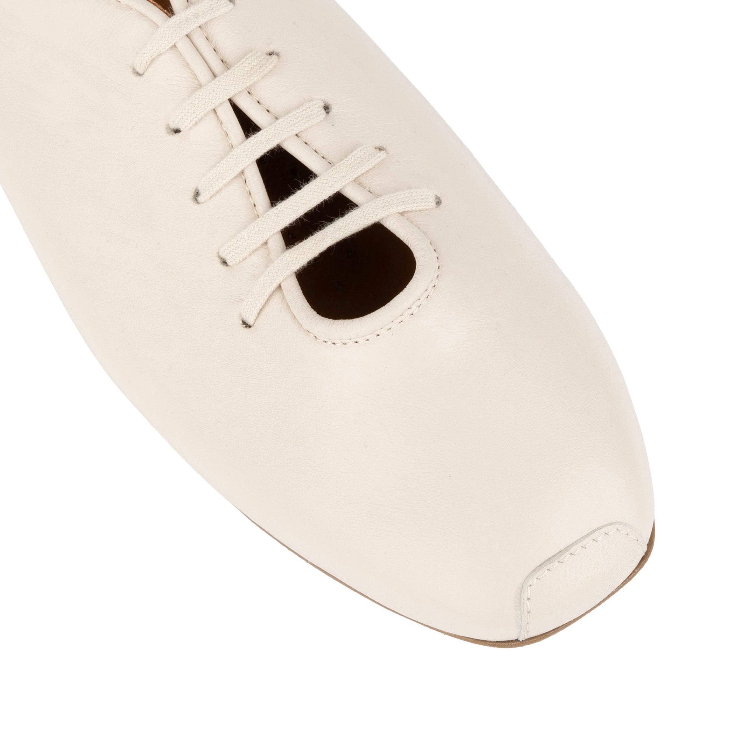 Skyline - Cream Suede - Women's Leather Lace Up Ballet Pump