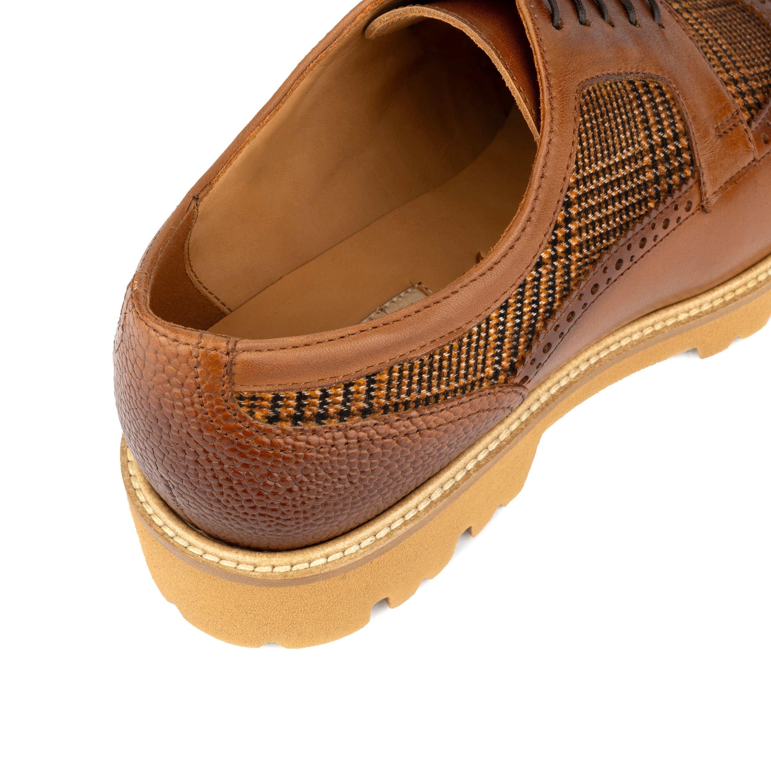 Resident - Brown & Tan - Men's leather dressy shoe with toe cap and brogue details