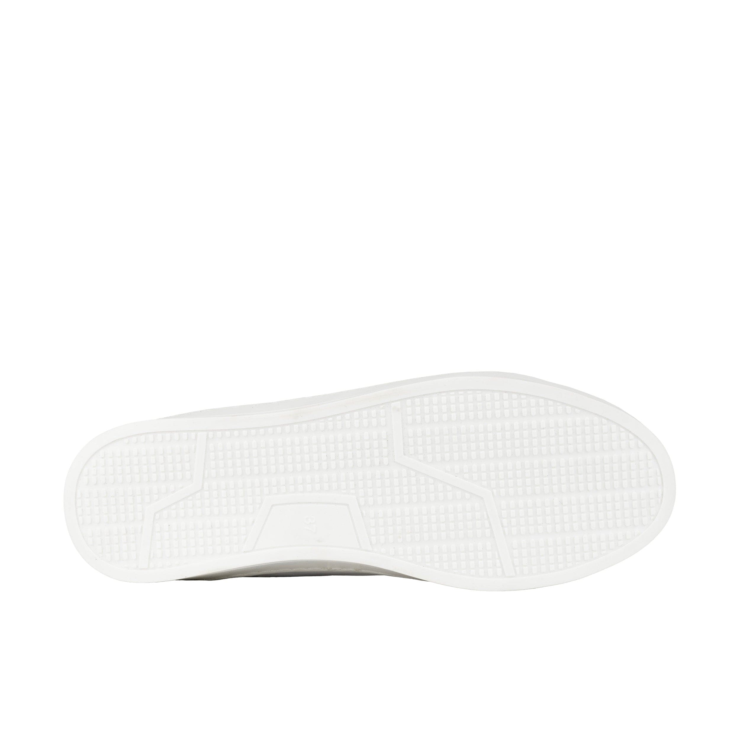 Serena - Black & White - Women’s Leather Trainer with Brogue Details