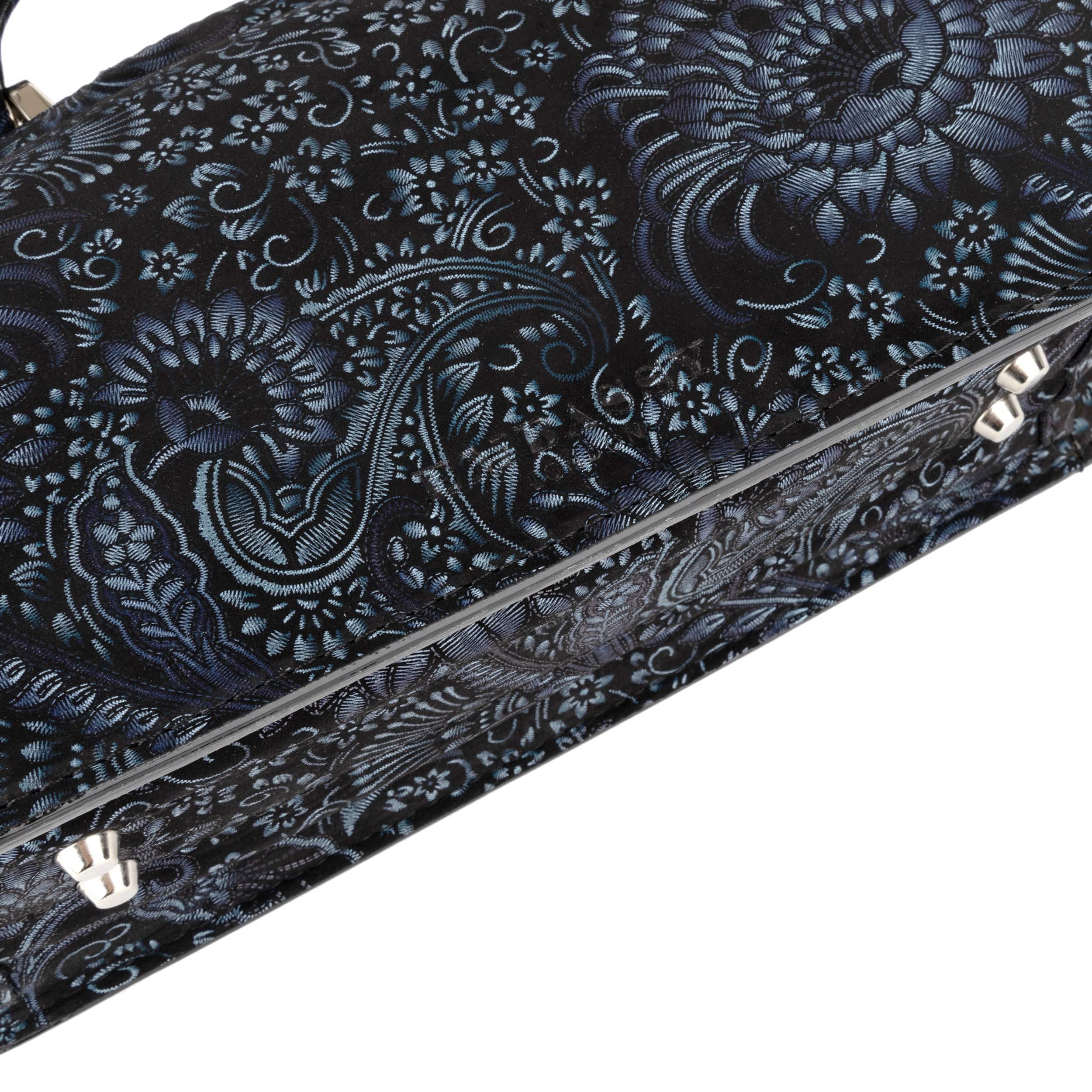 Gazelle - Black & Blue & Silver Floral