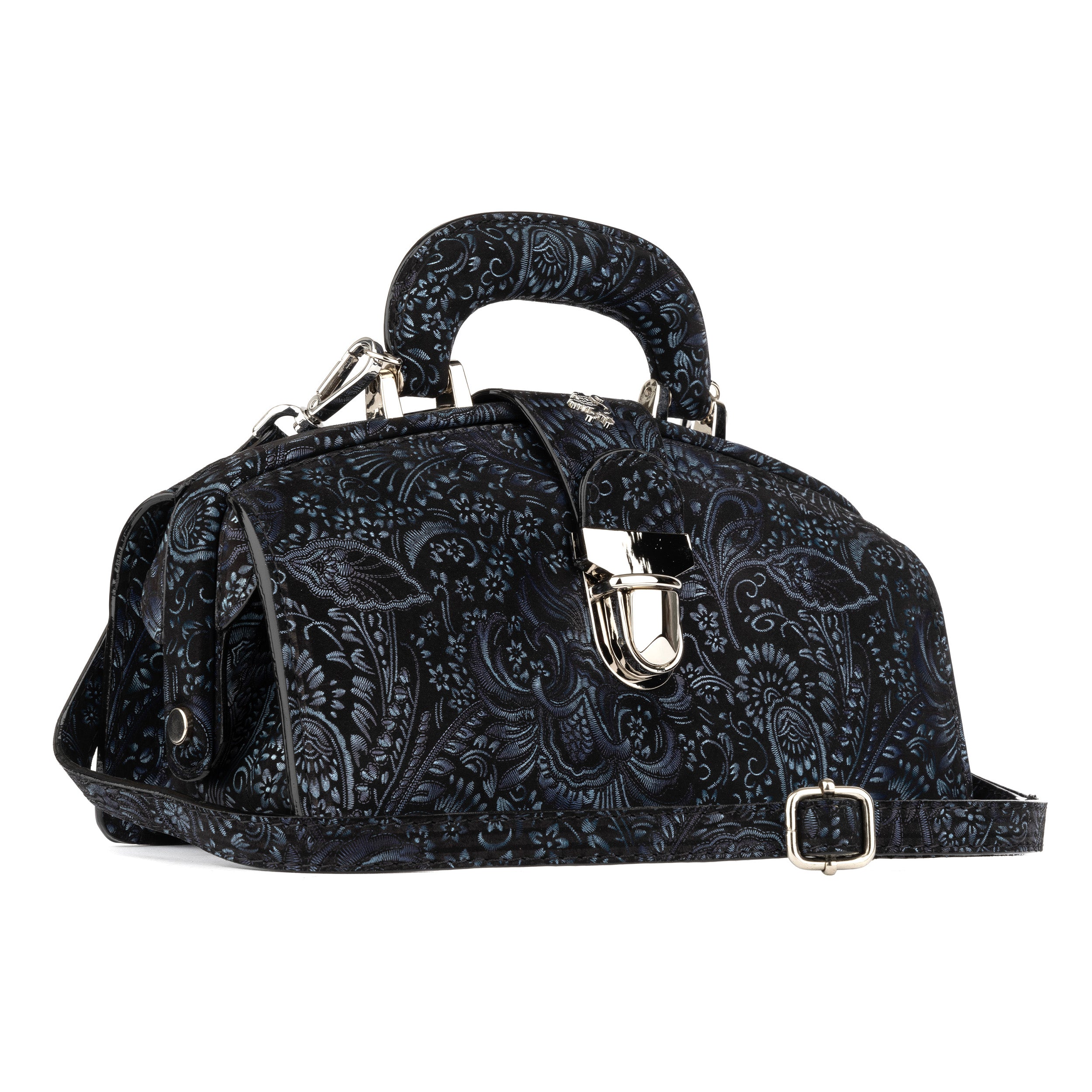Gazelle - Black & Blue & Silver Floral