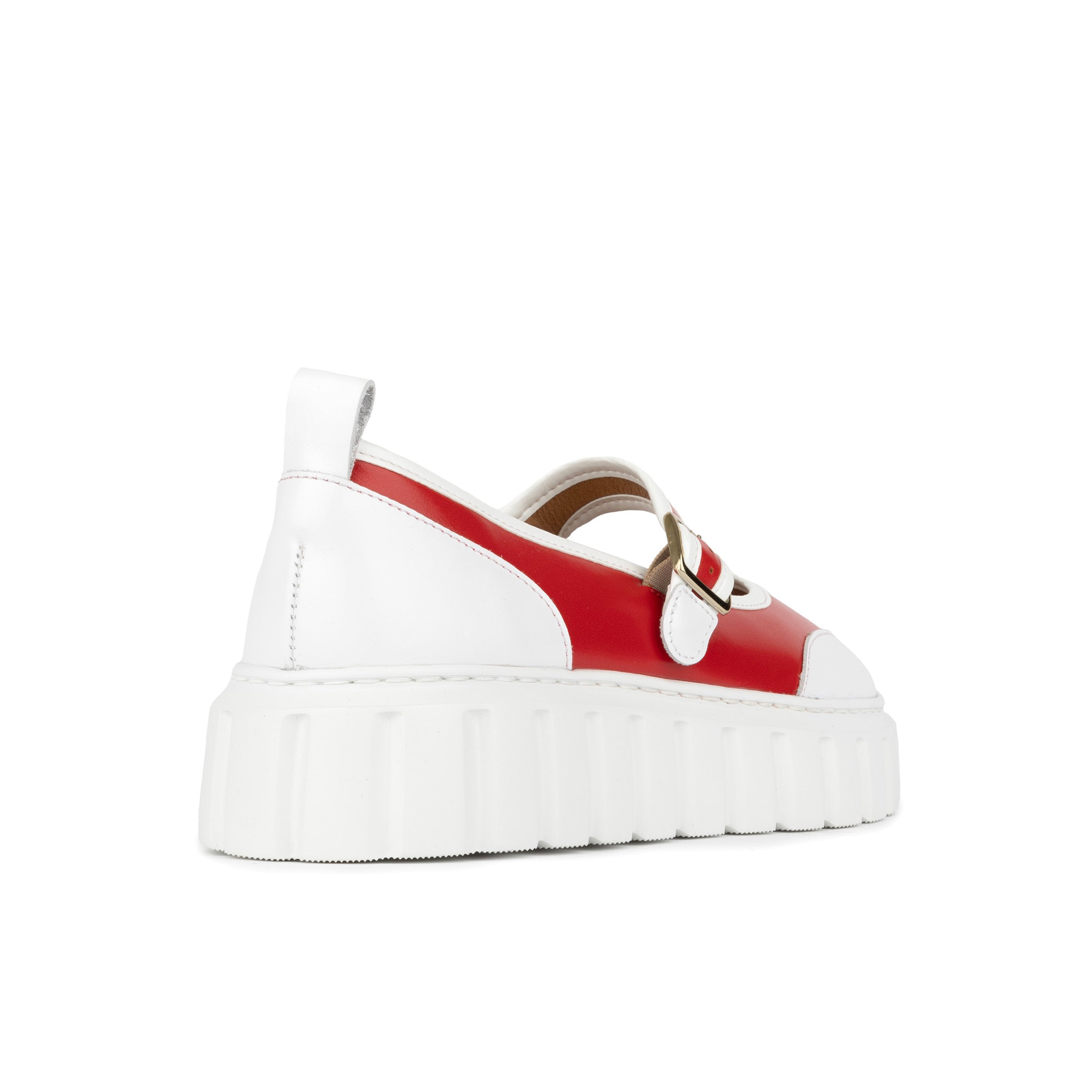 Sophie - Red - Women's Leather Mary-Jane Trainer