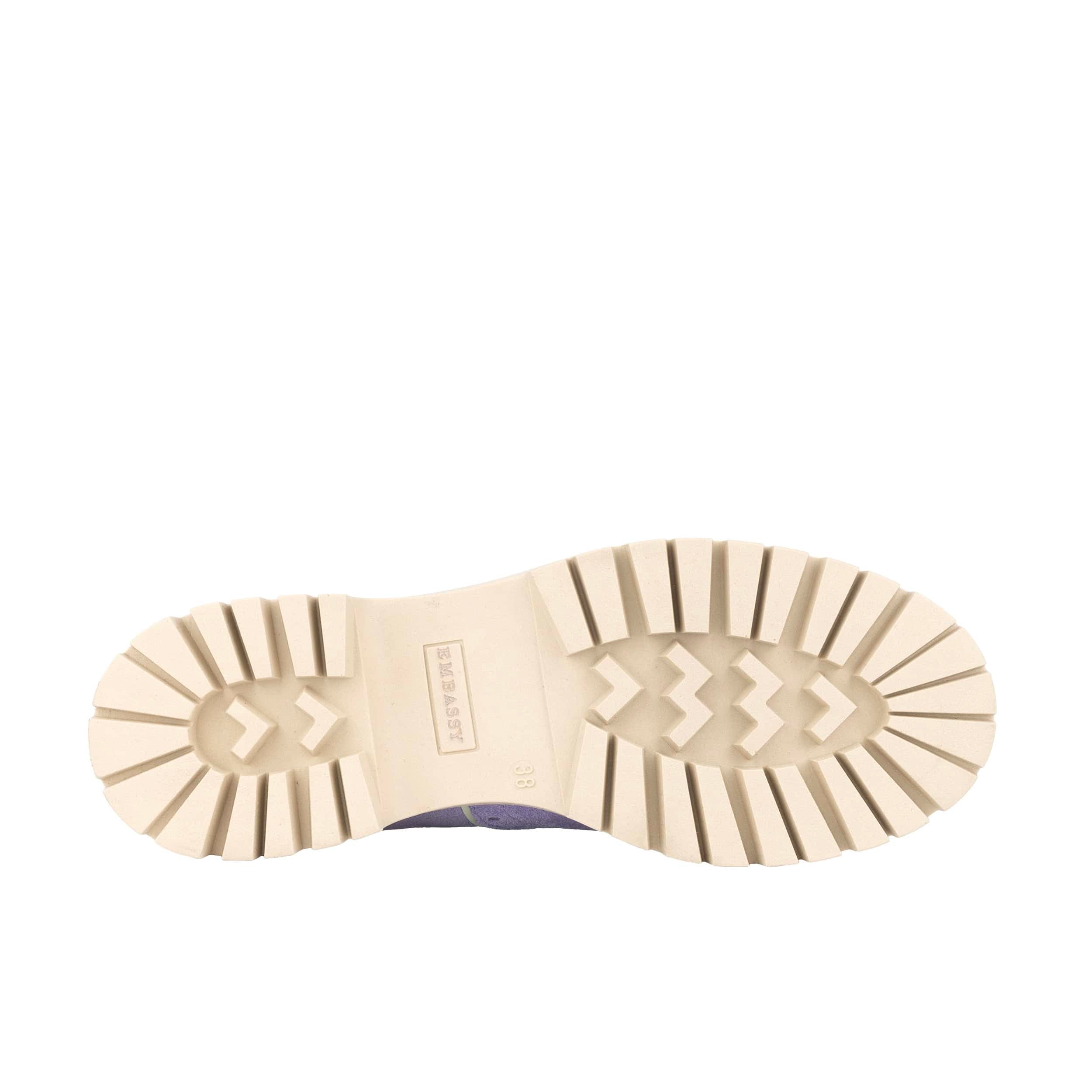 Artisan - Lavender - Women's Suede Lace-up Shoe with Brogue Detailing