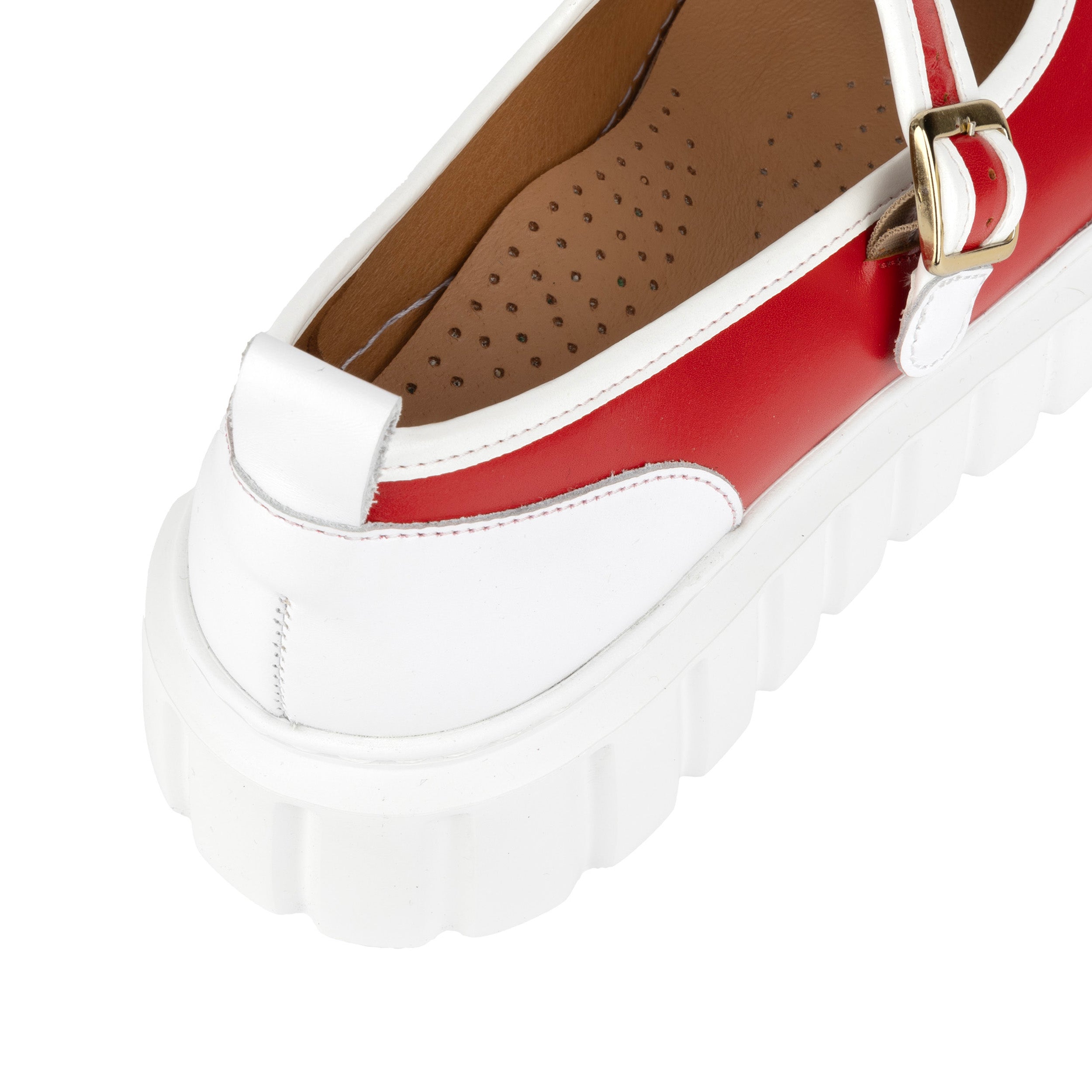 Sophie - Red - Women's Leather Mary-Jane Trainer