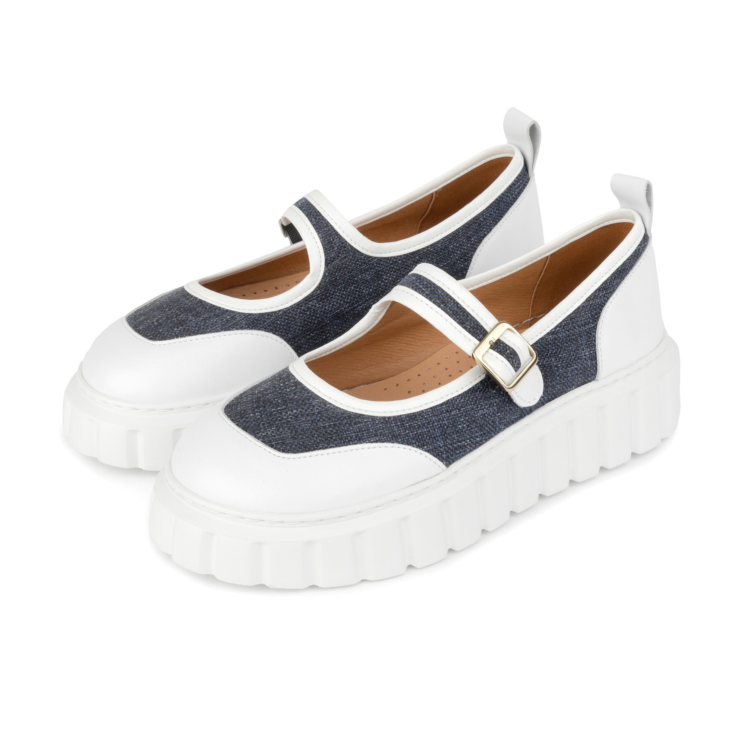Sophie - Denim - Women's Suede & Denim Mary-Jane Trainer