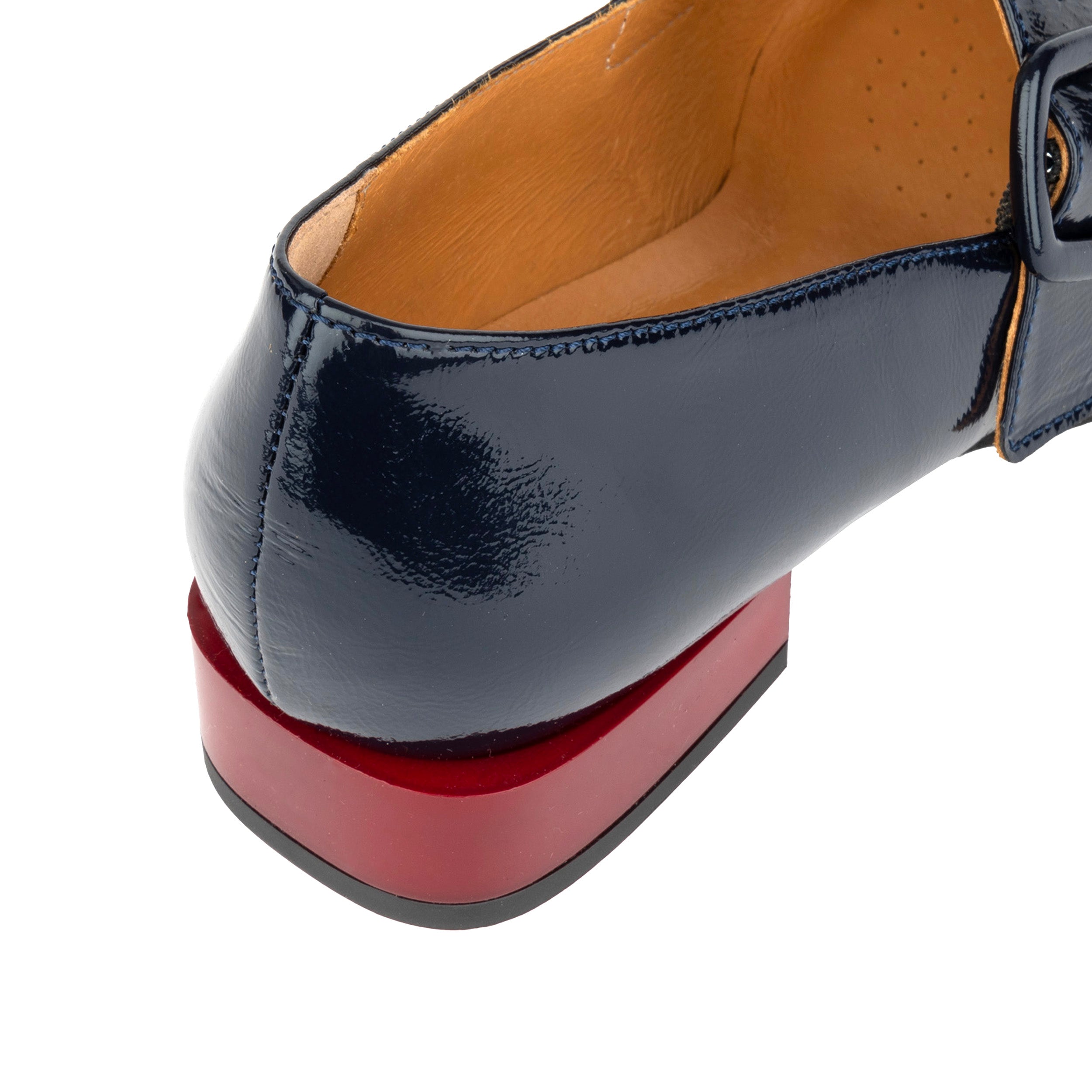 Bliss - Navy - Women's block heel square toe patent leather Mary-Jane