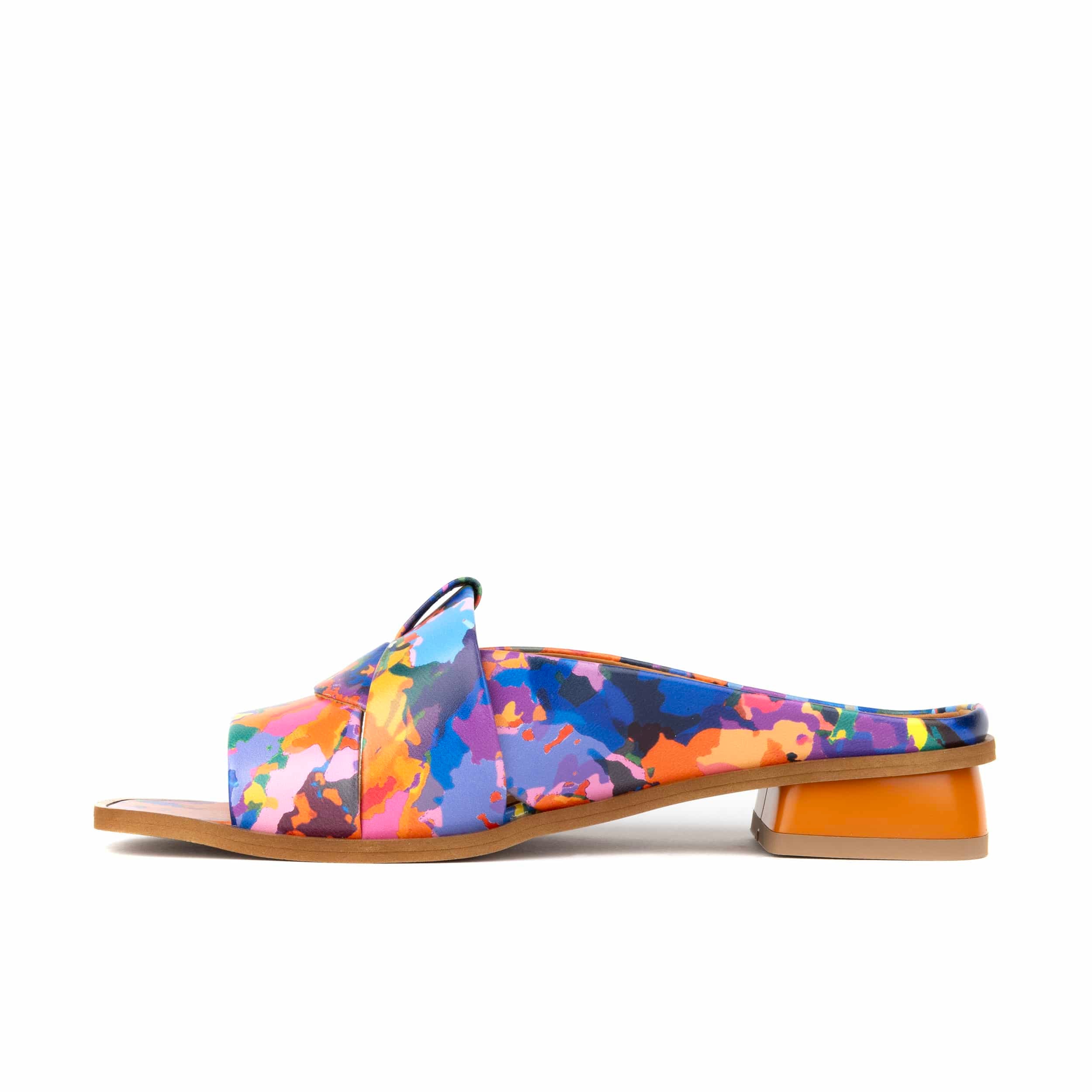Muse - Summer Colours - Women's Leather Interwoven Slide Sandals