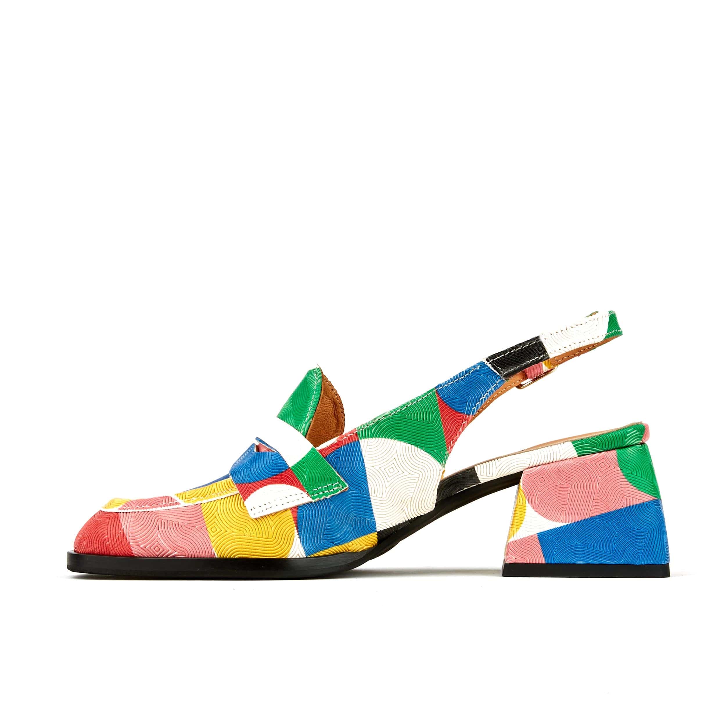 Diana - Groovy - Women's block heel slingback leather pump