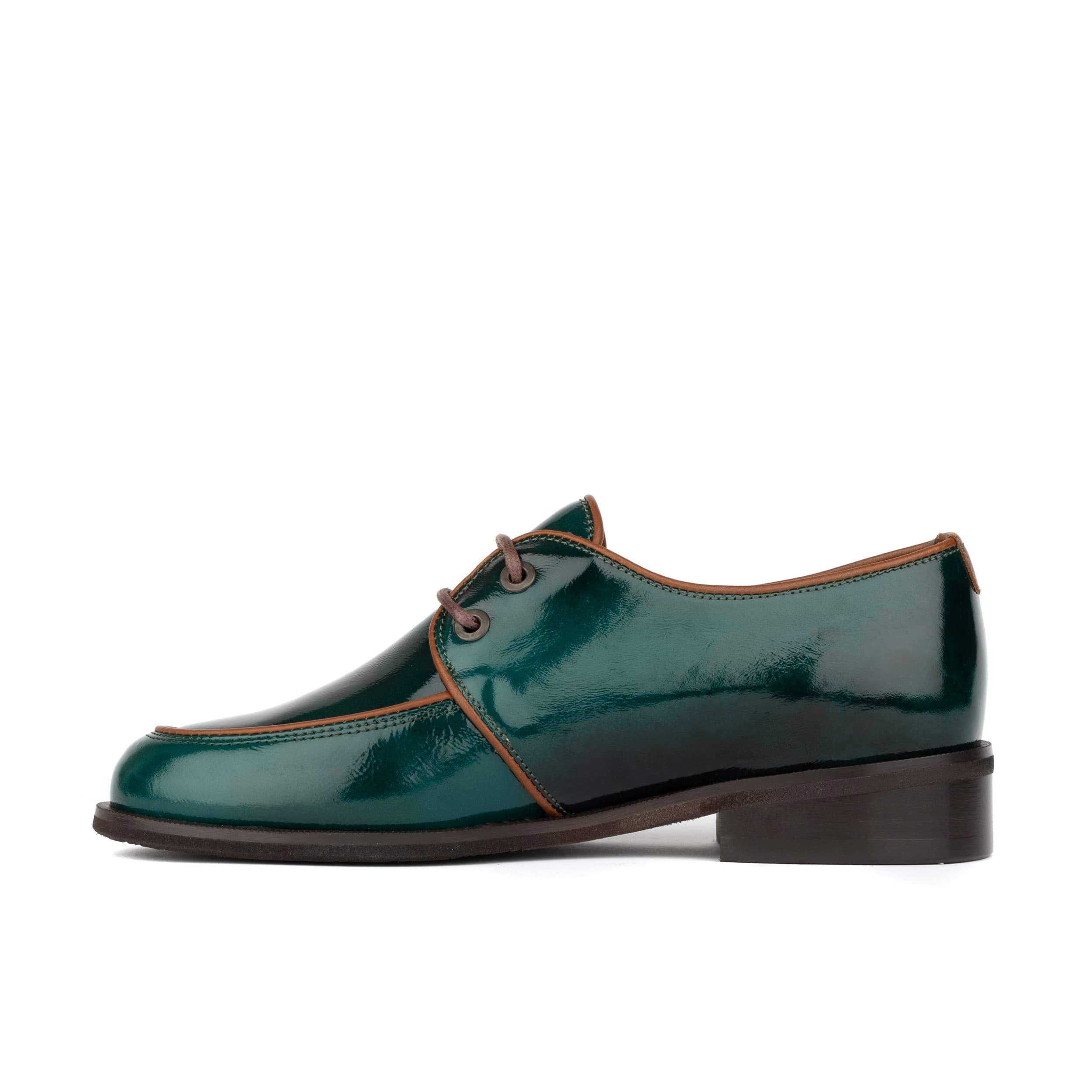 Kiss - Green - Women's patent leather lace up shoe