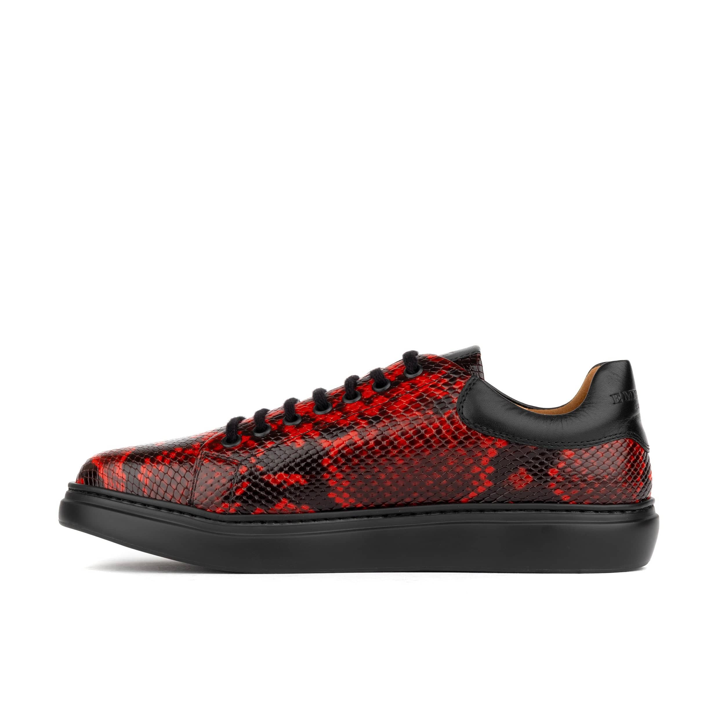 Sun City - Red Snake - Men's Leather Snakeskin Trainer