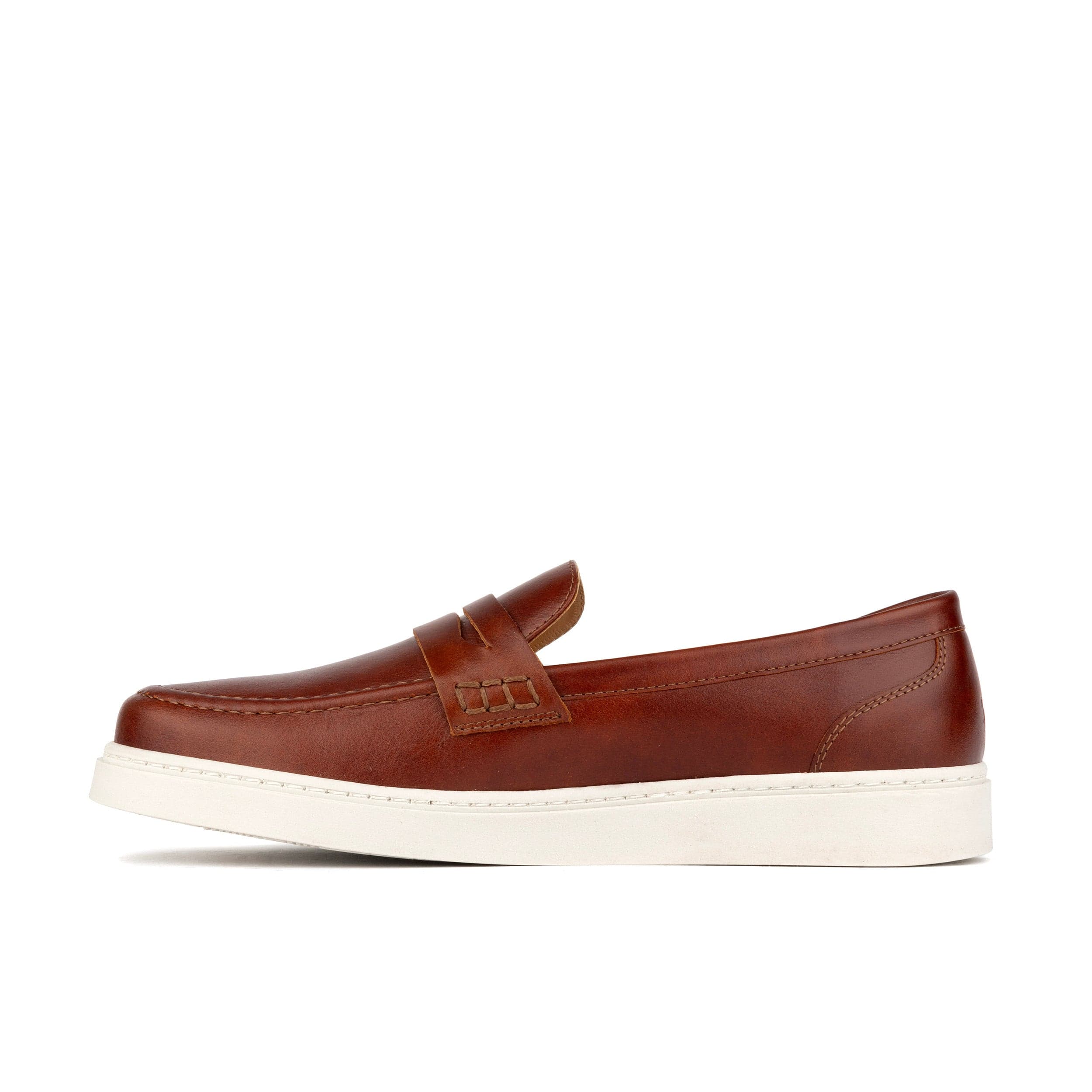 Walter - Brown - Men's white sole Summer Loafer in brown soft leather