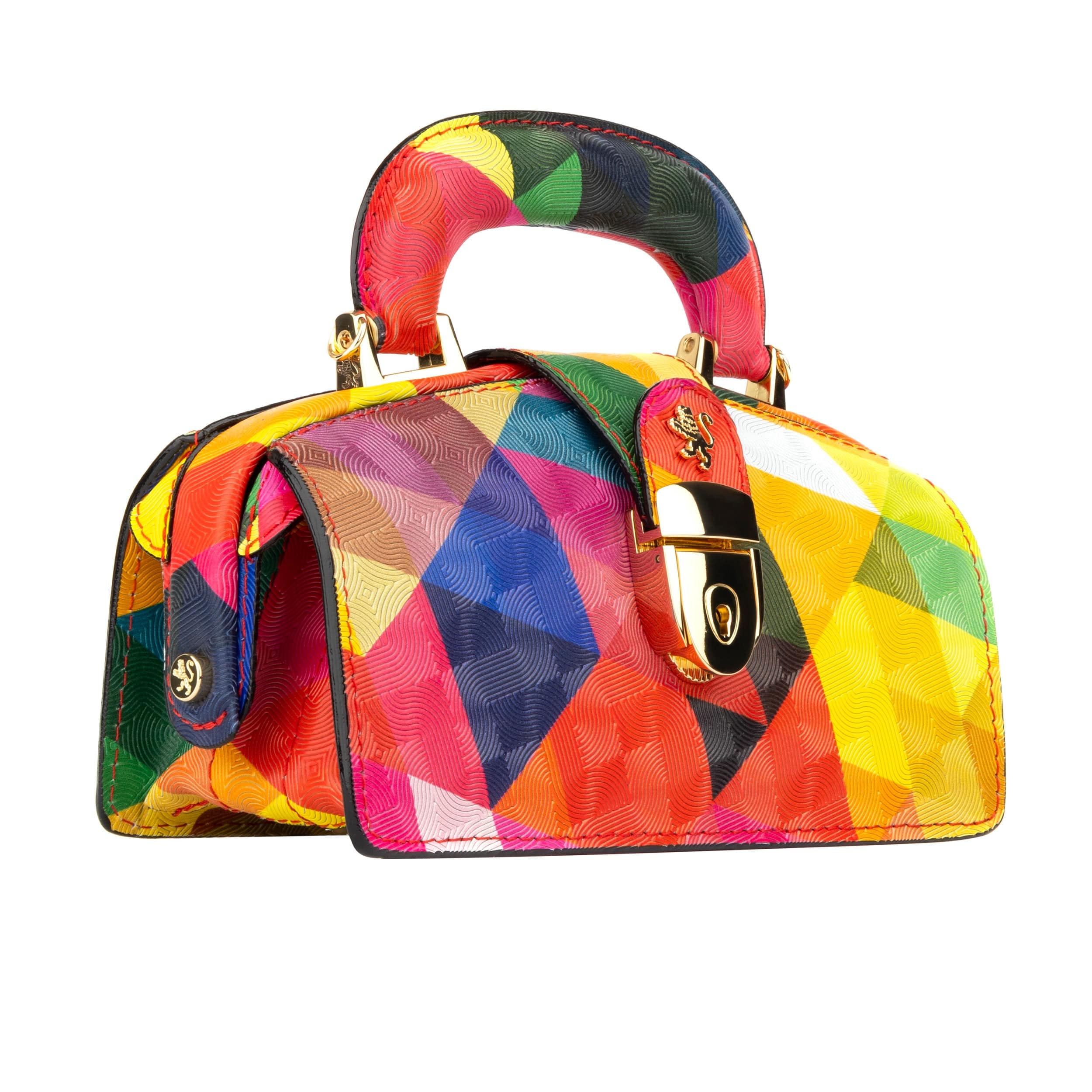 Gazelle Mini - Retro - Mini structured bag in colourful genuine leather and key