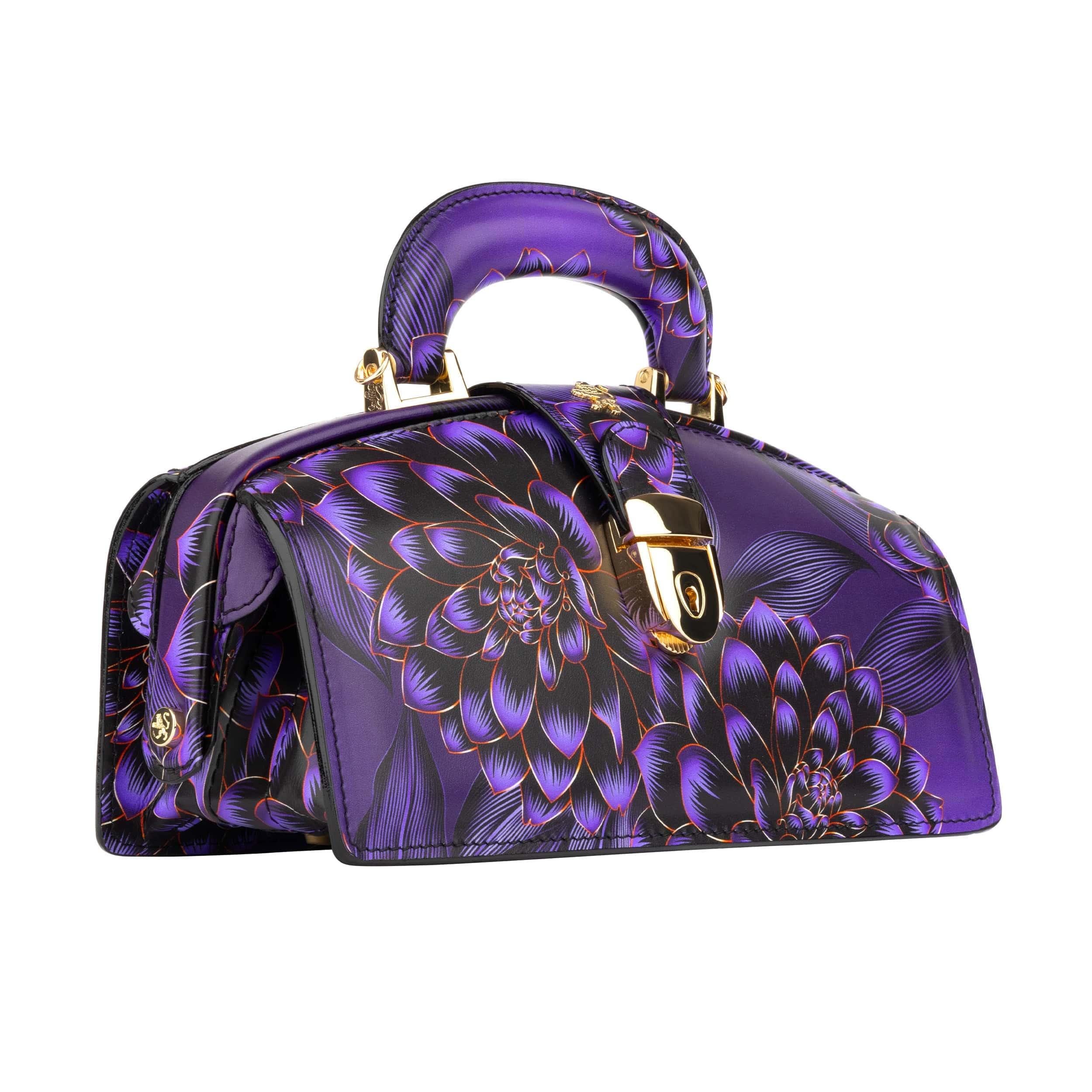 Gazelle - Black & Purple - Women’s leather top handle & crossbody bag