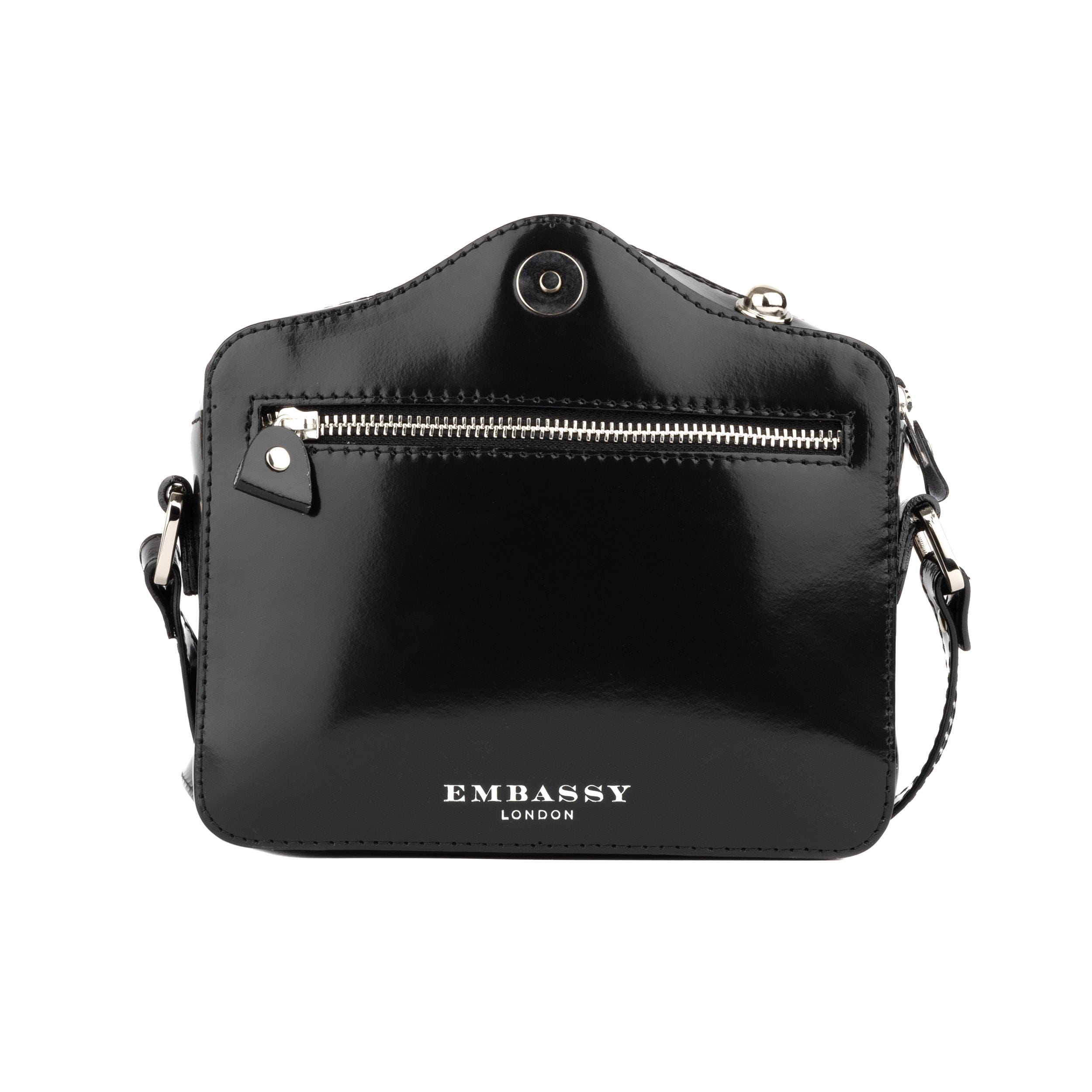 Snapshot - Black - Camera shaped cross-body bag in black smooth leather