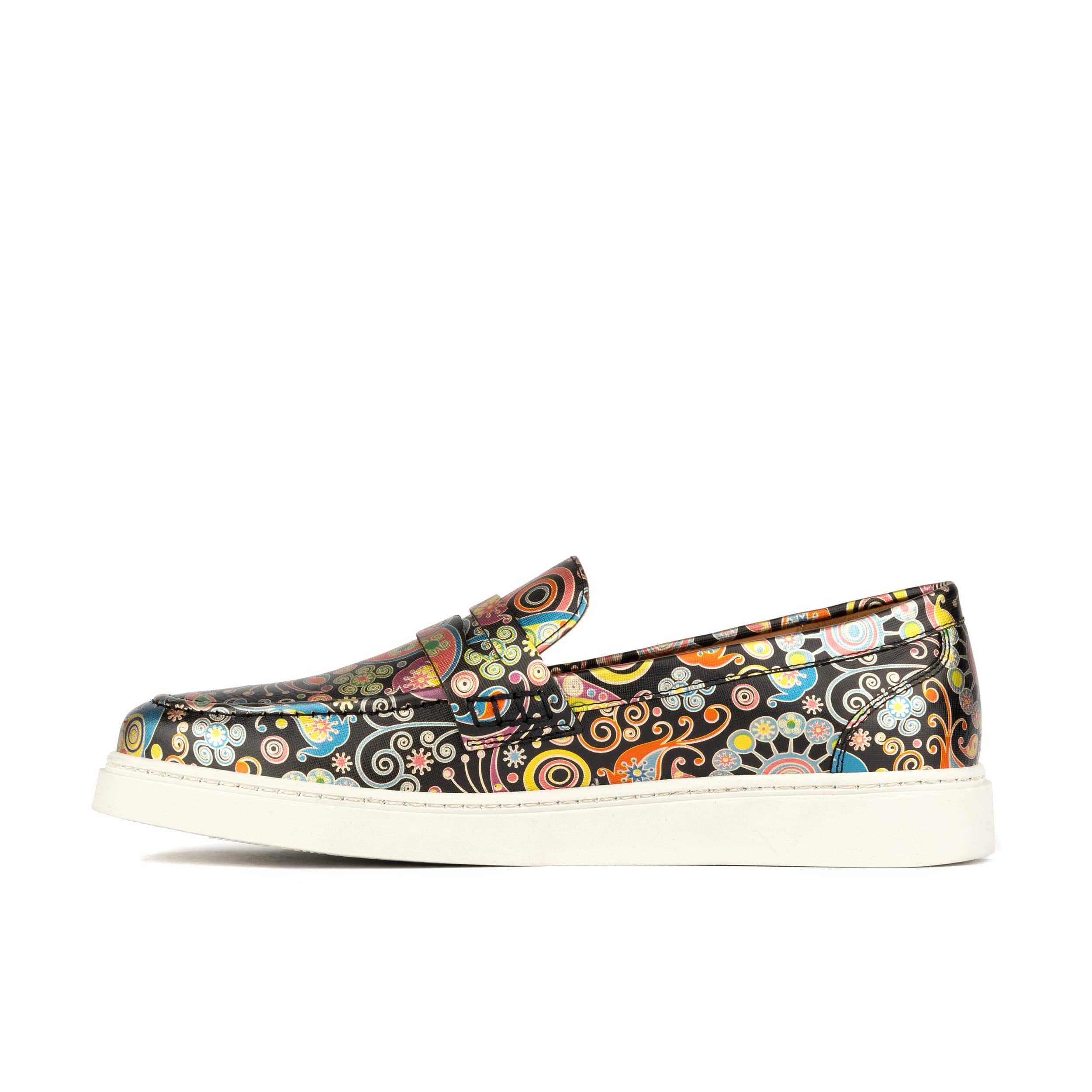 Walter - Navy & Pink - Men's white sole Summer Loafer in eye catching soft leather