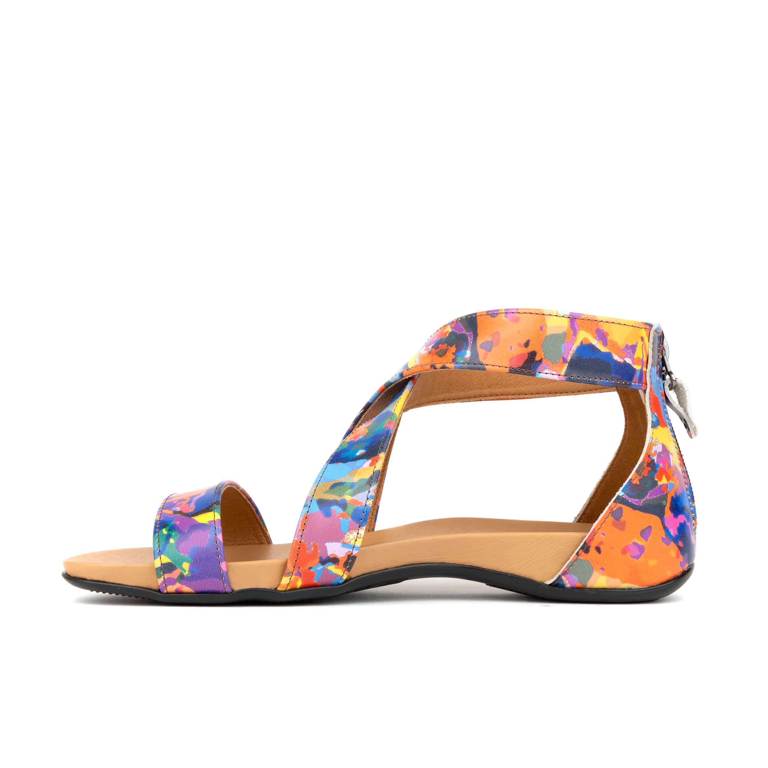 Isabella - Summer Colours - Women's cross strap sandal with covered heel