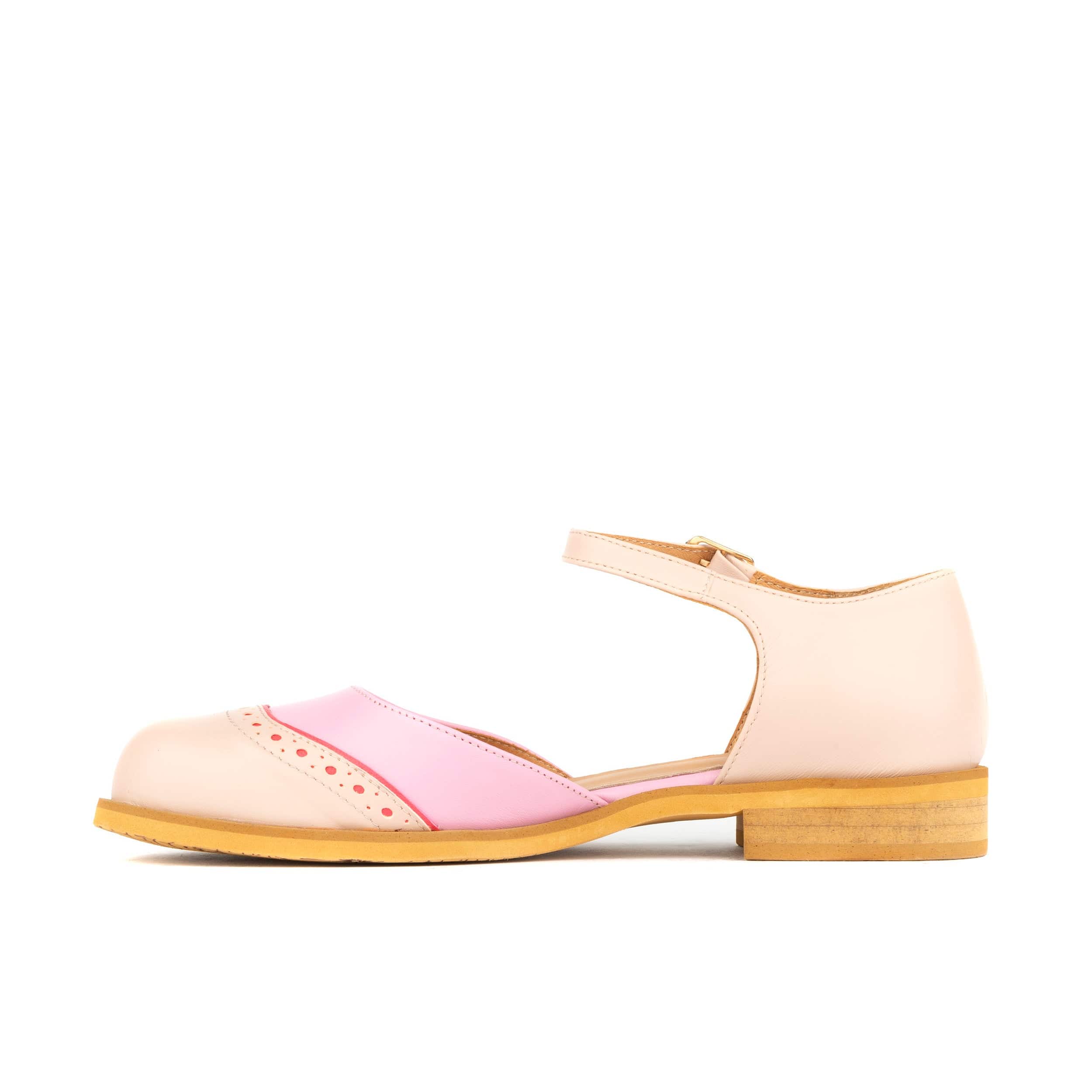 Gigot - Pink & Pastel - Women's round toe and closed heel sandal in pastel leather