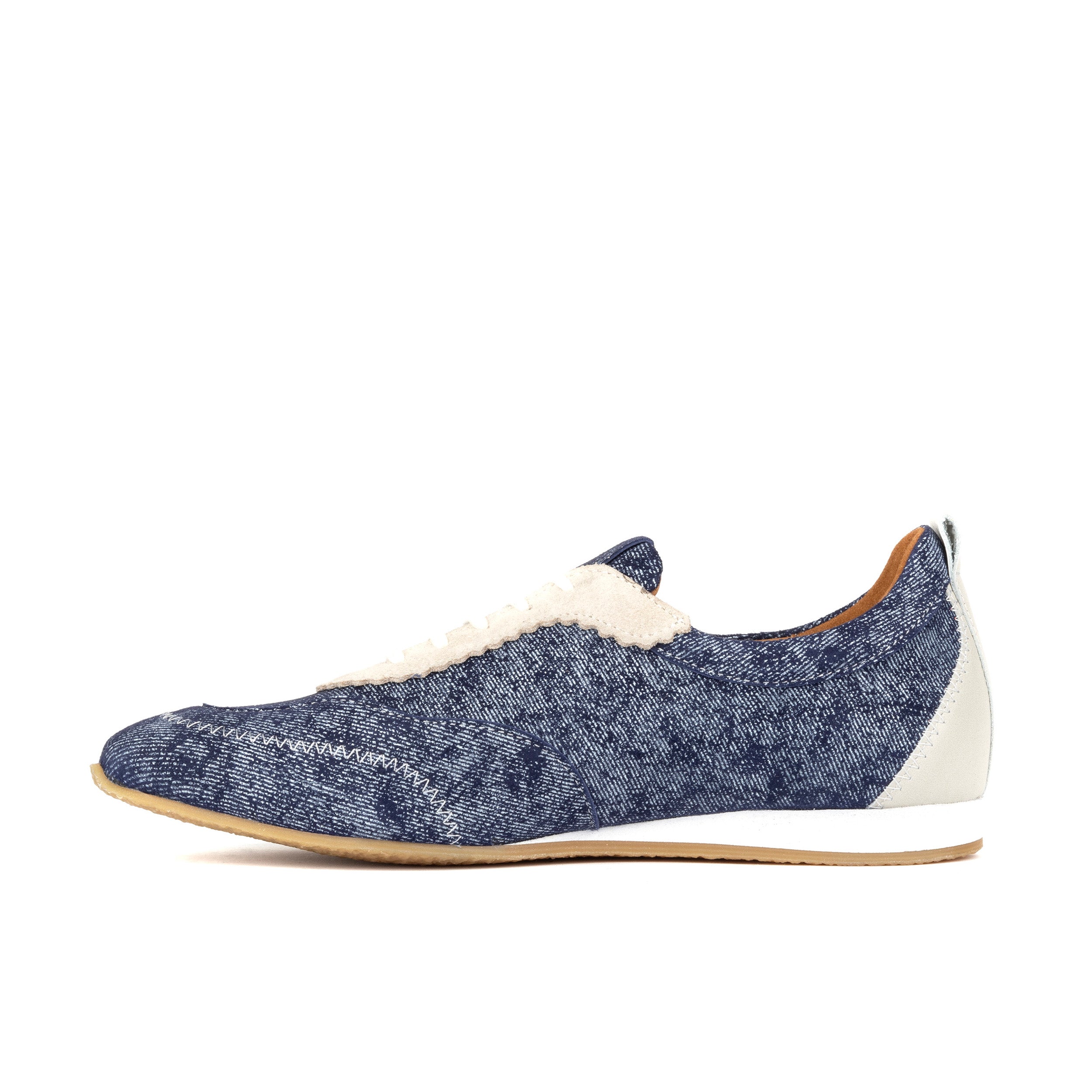 Shoreditch - Denim - Women's Suede & Denim Slim Trainer