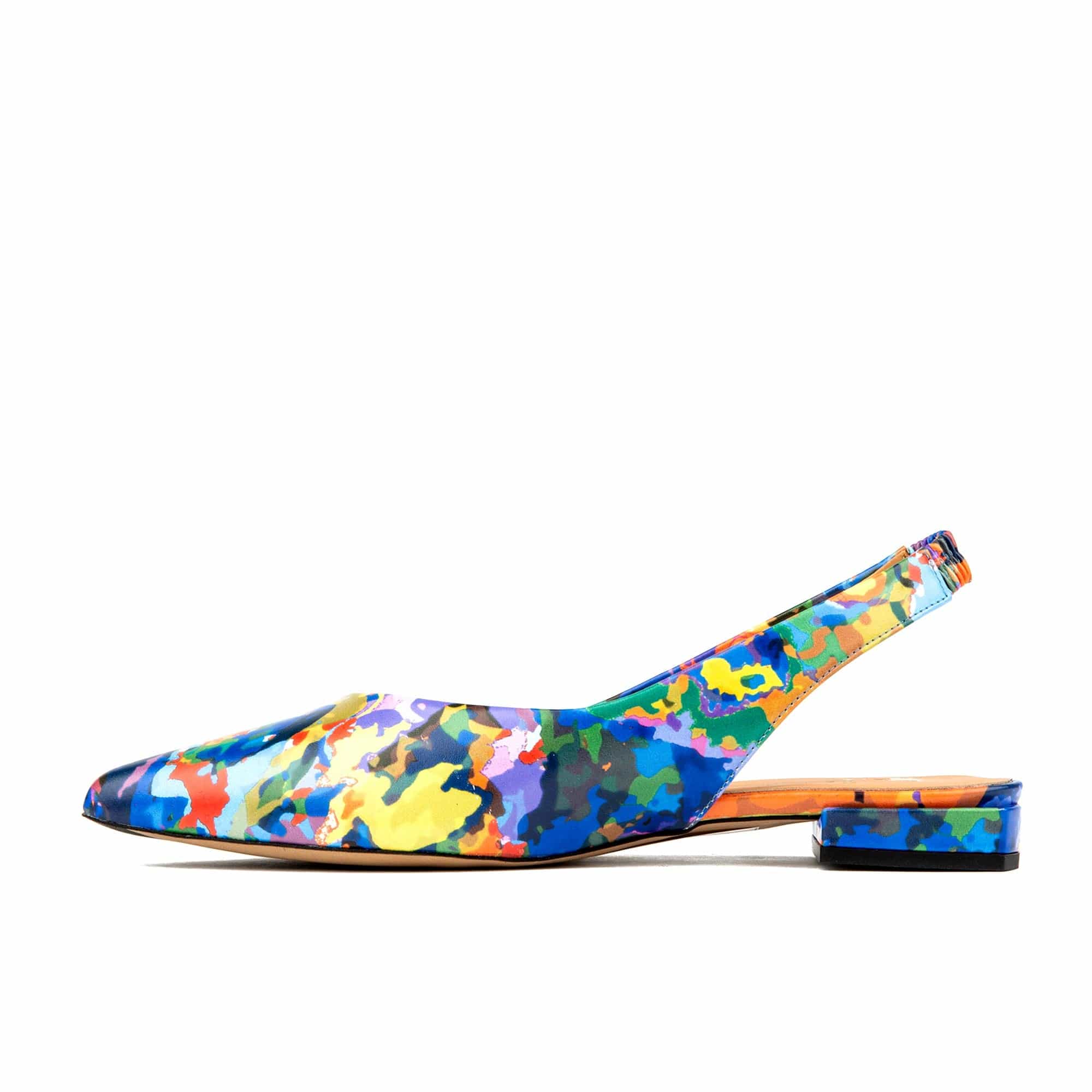 Holly - Summer Colours -Women's pointed toe printed leather slingbacks