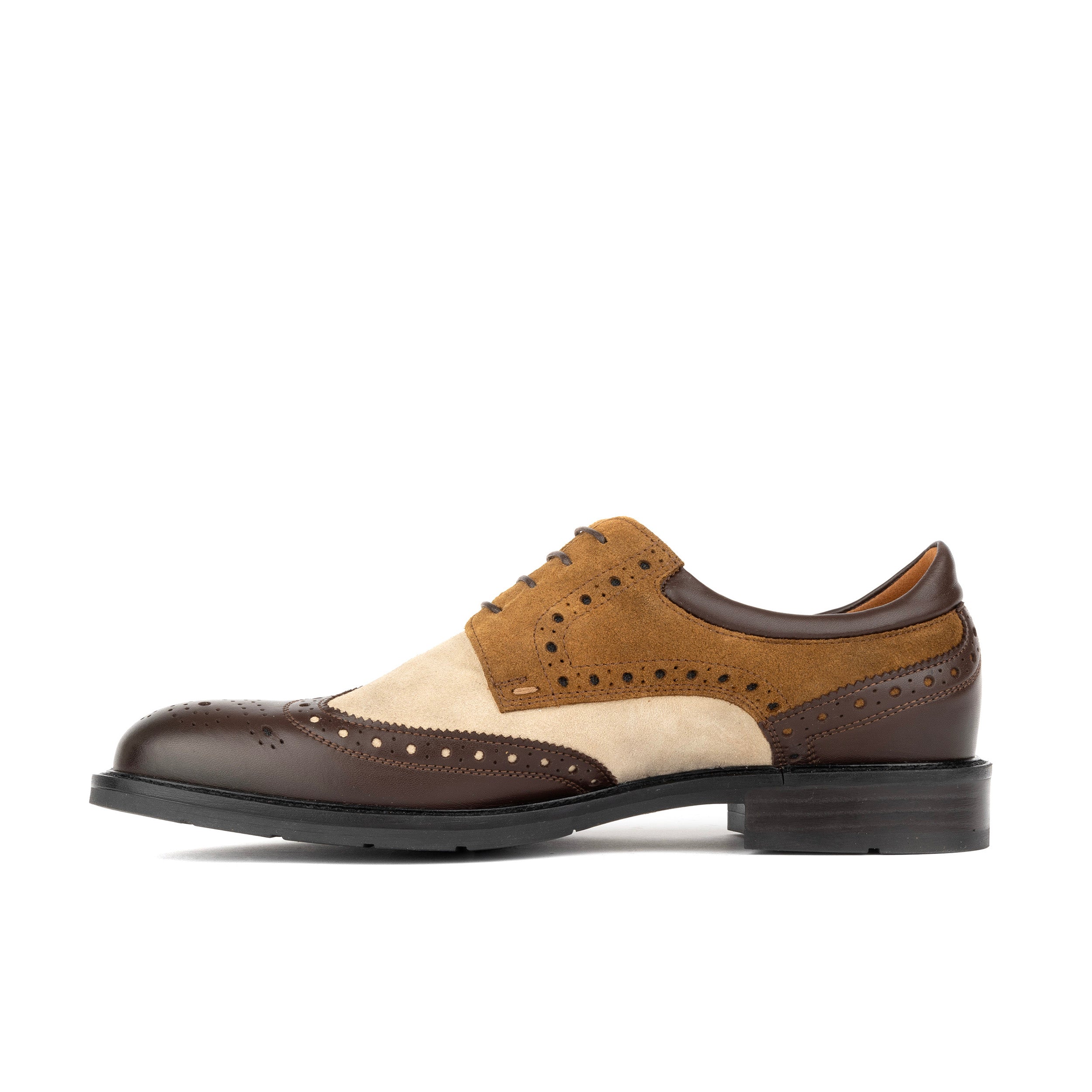 Toledo - Brown, Cream & Tan - Men's Leather & Suede Oxford Shoe
