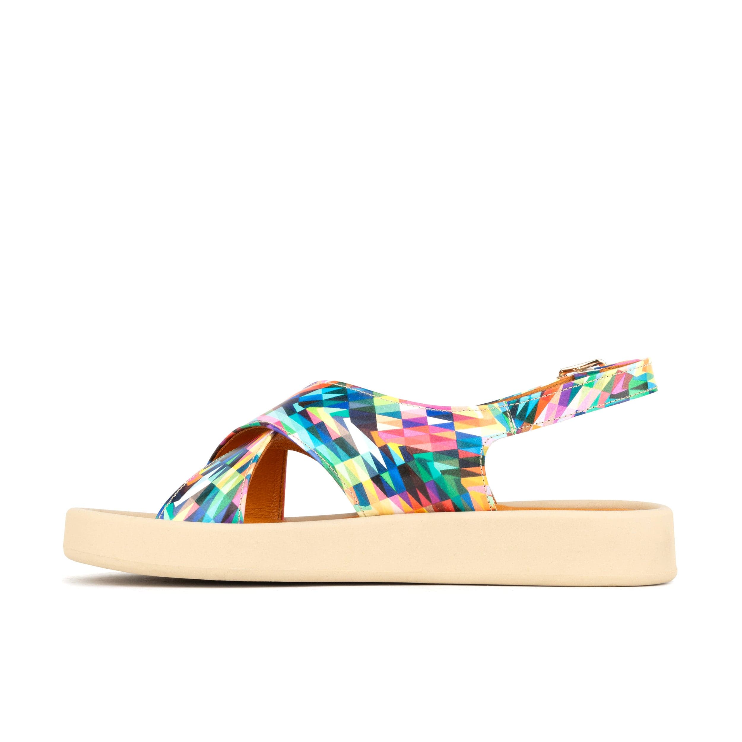 Skye - Fiesta - Women's leather platform sandal with buckle strap