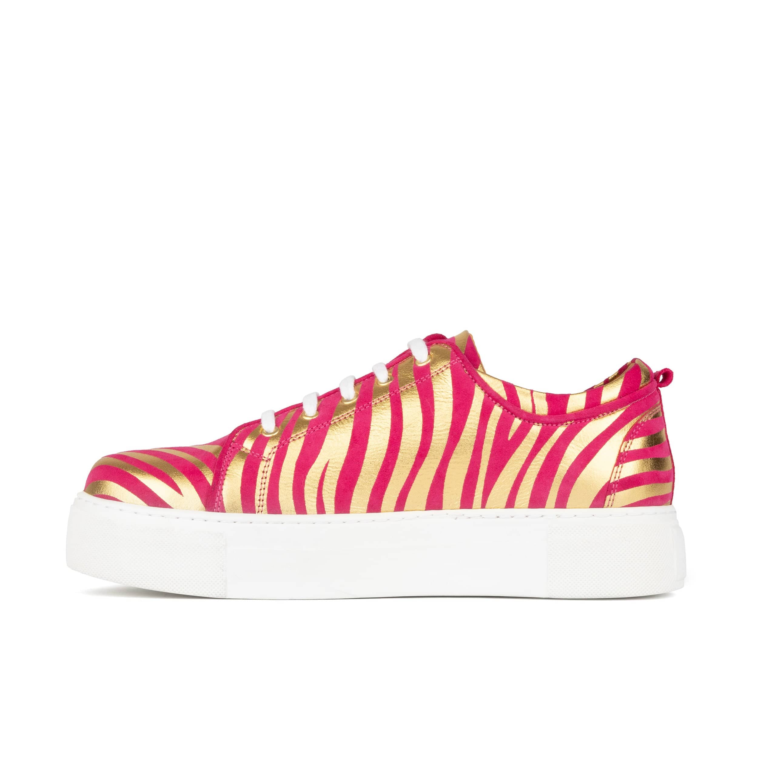 Camila - Pink & Gold - Women’s Chunky Leather Platform Trainer
