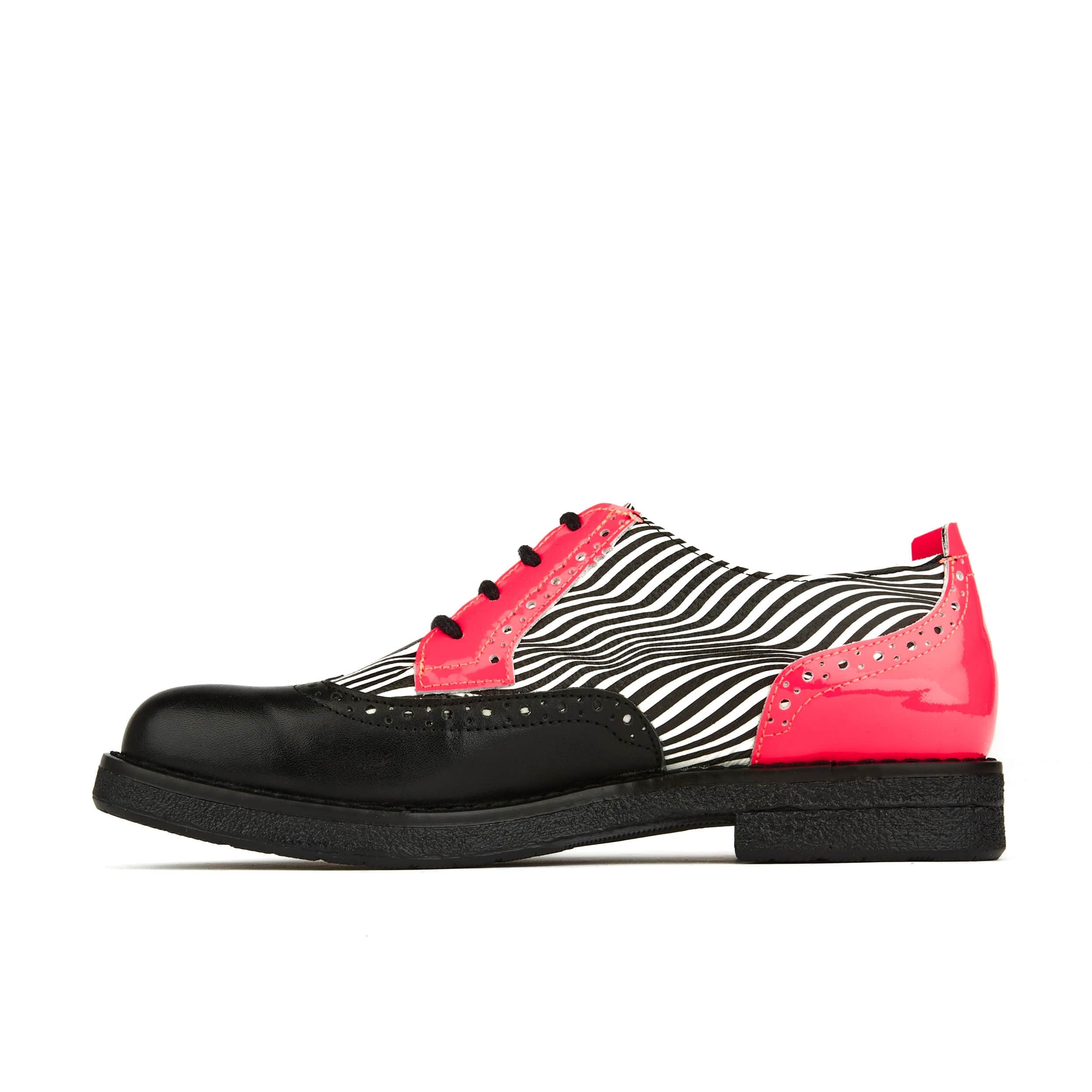 The Artist - Optical Zebra - Women's leather lace-up shoe with brogue detailing
