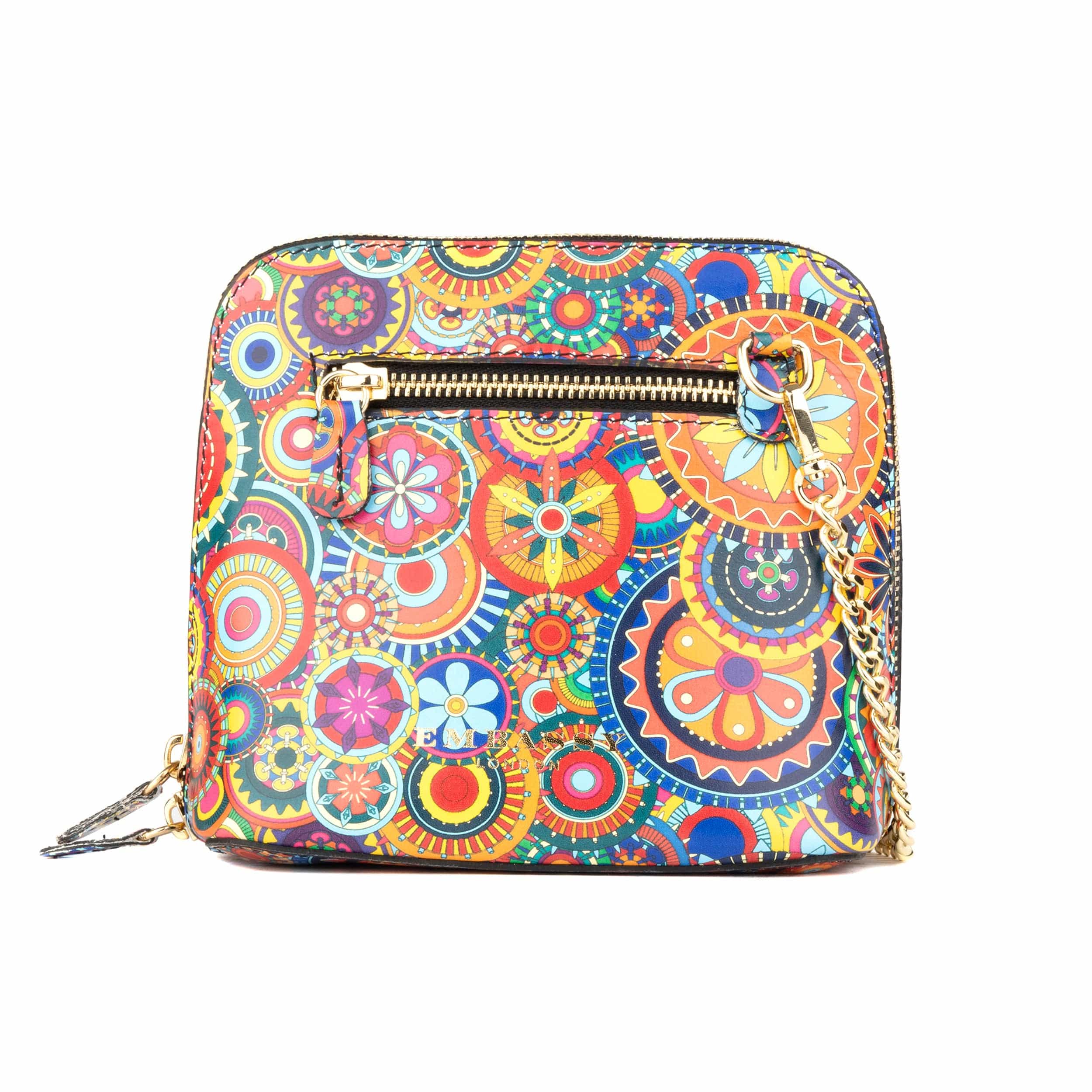 Macaw - Signature Print - Women's zip-up crossbody leather handbag