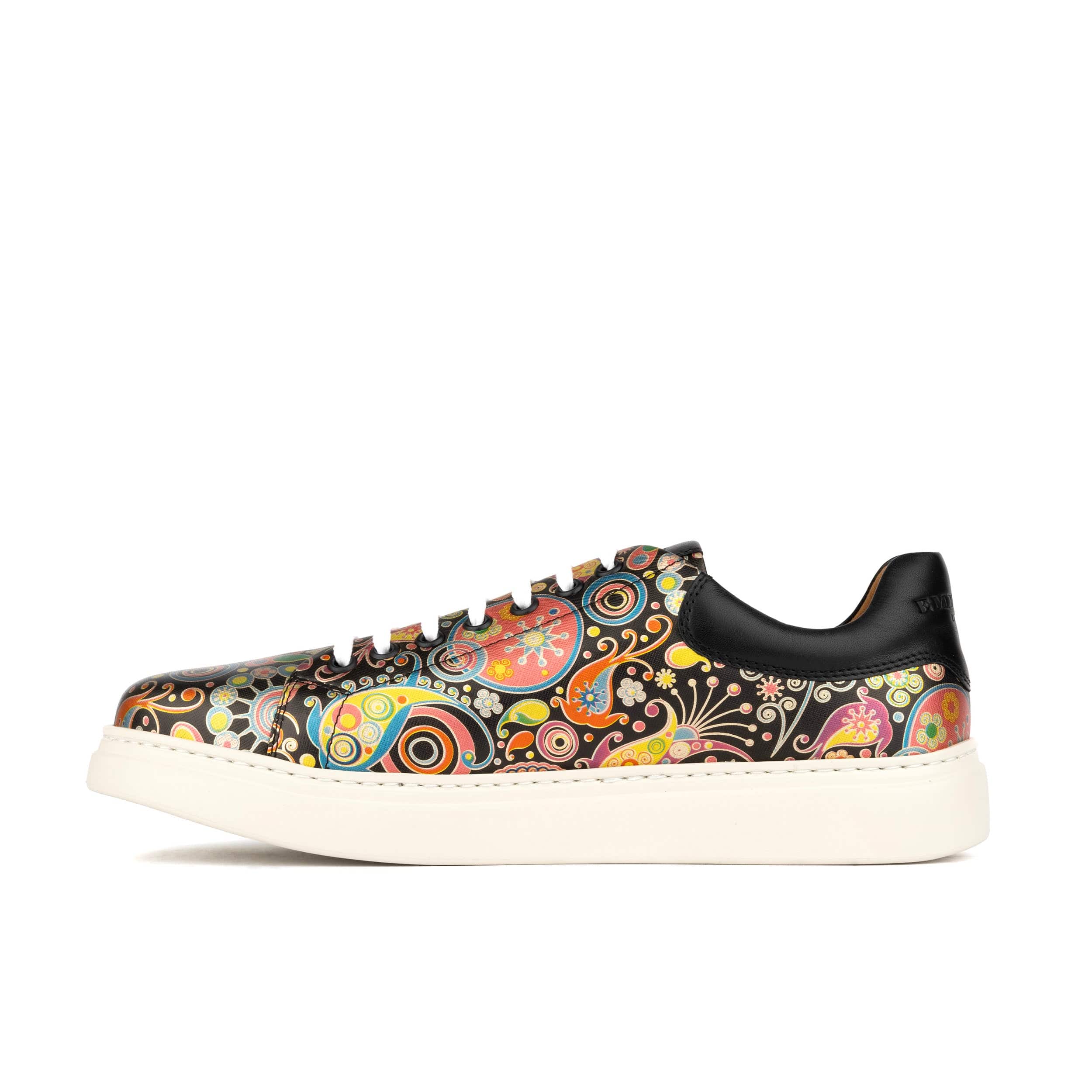Sun City - Navy & Pink - Men's white sole trainer in eye catching soft leather