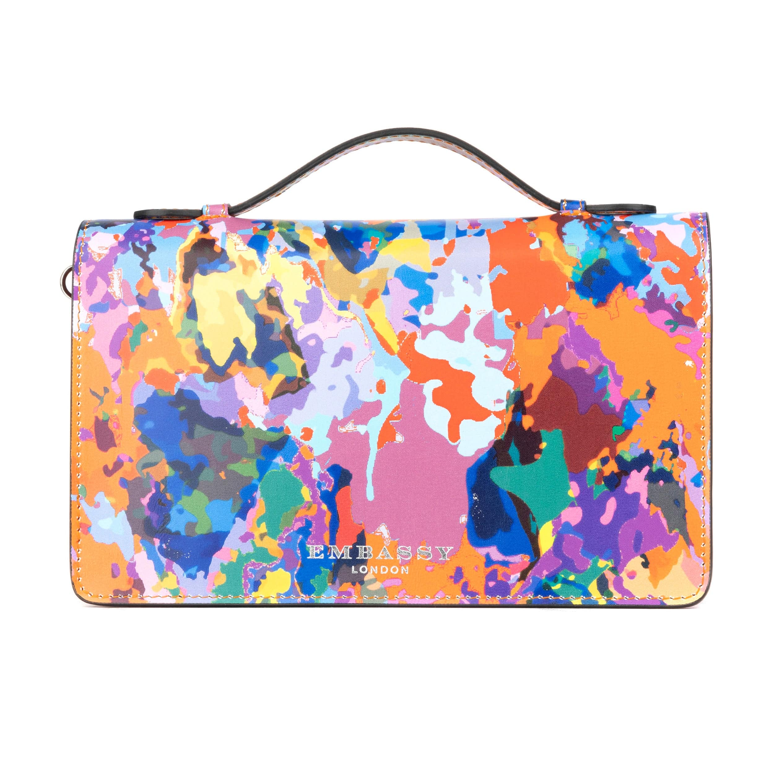 Envy - Summer Colours - Women's leather flap clutch bag with strap