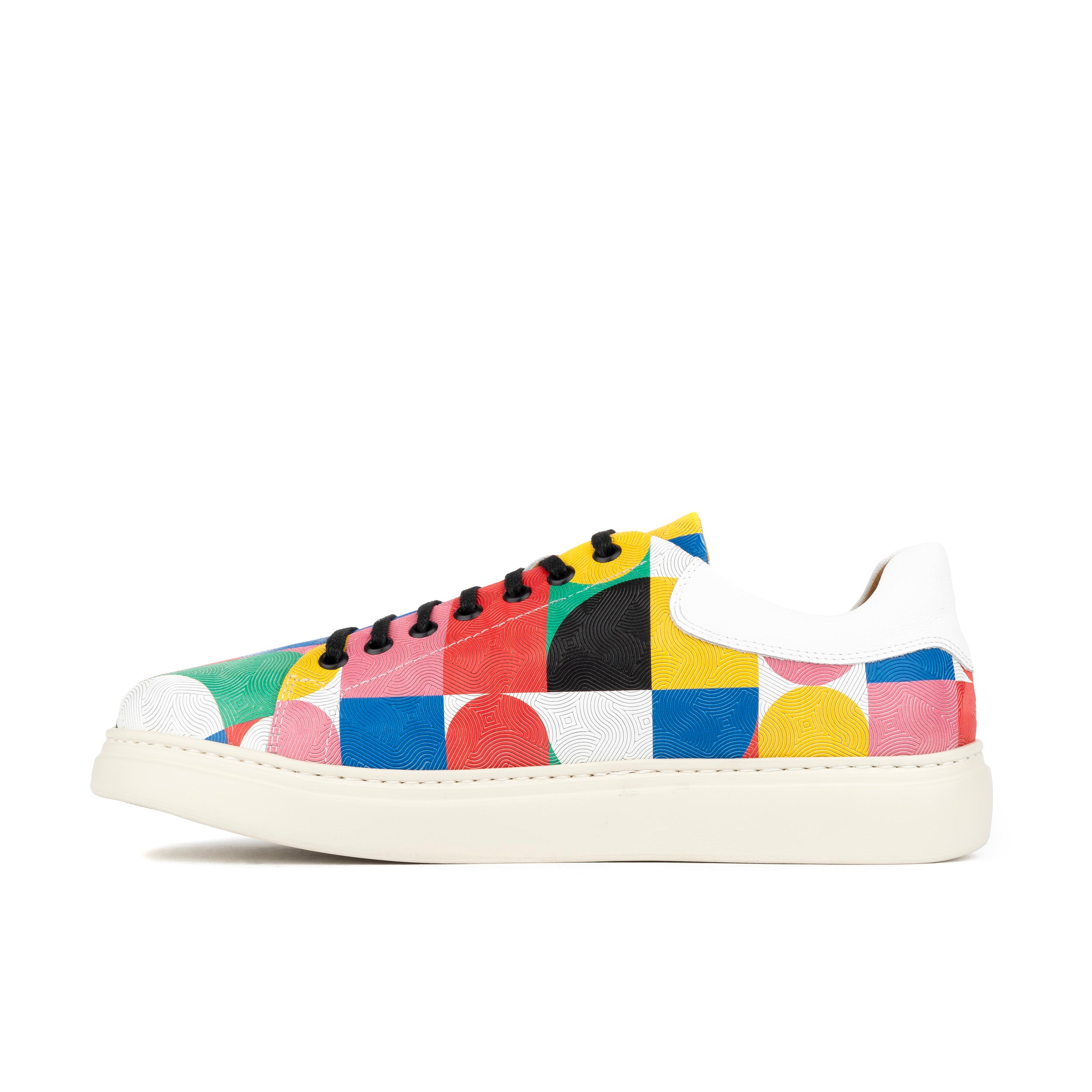 Sun City - Groovy - Men's white sole trainer in eye catching soft leather