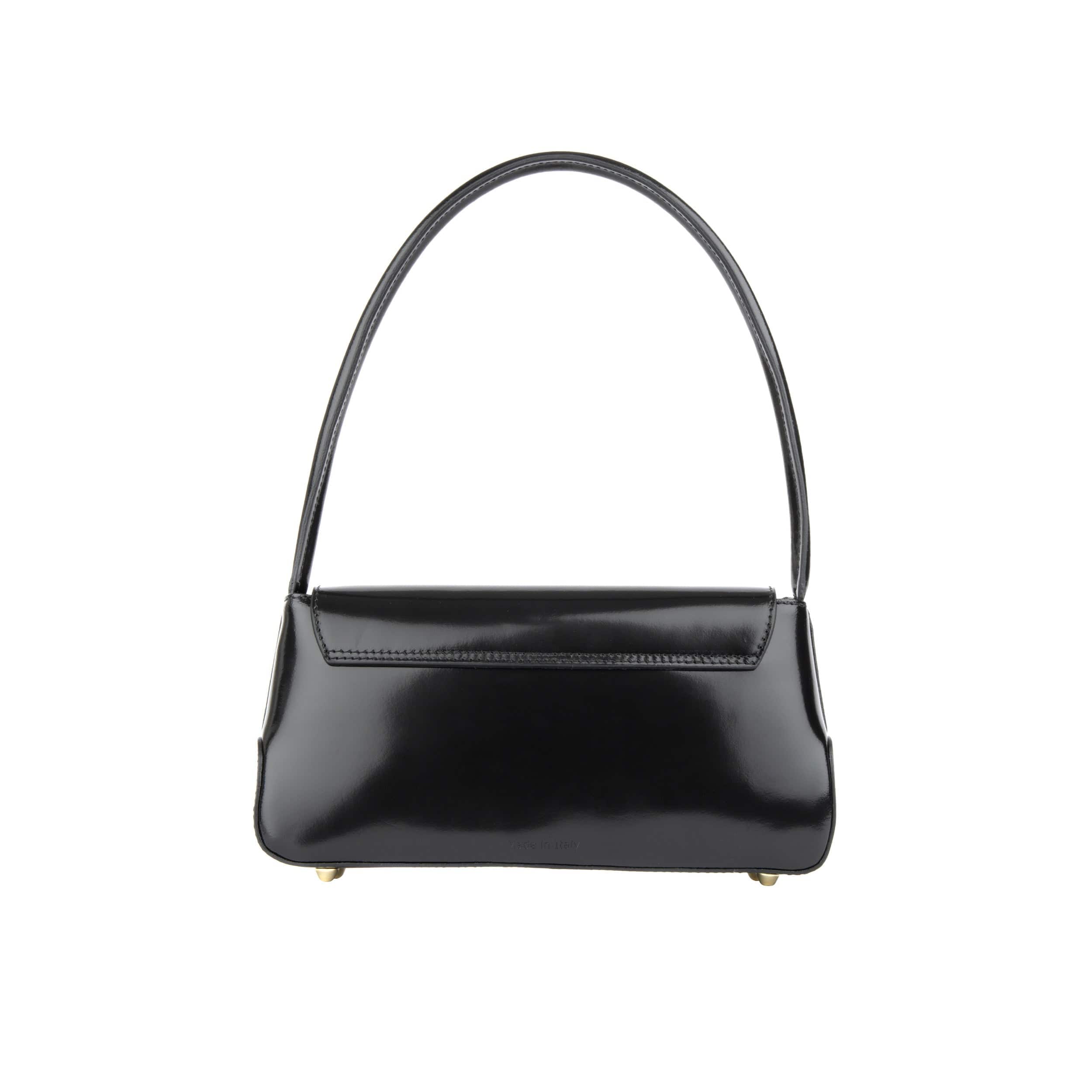 Rhapsody - Black - Women's minimalist shoulder bag in Italian sleek leather