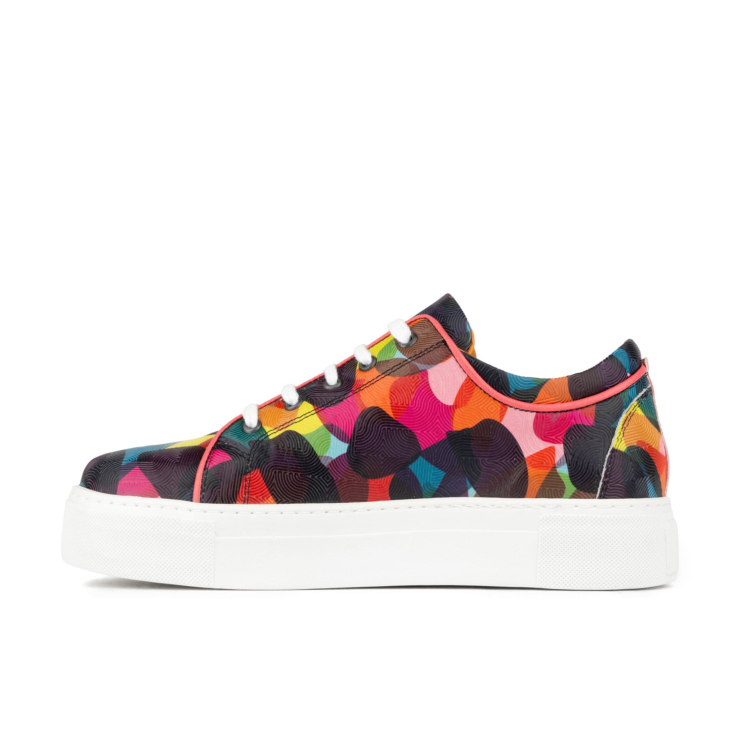 Camila - Infinity - Women's platform sole leather lace-up trainer