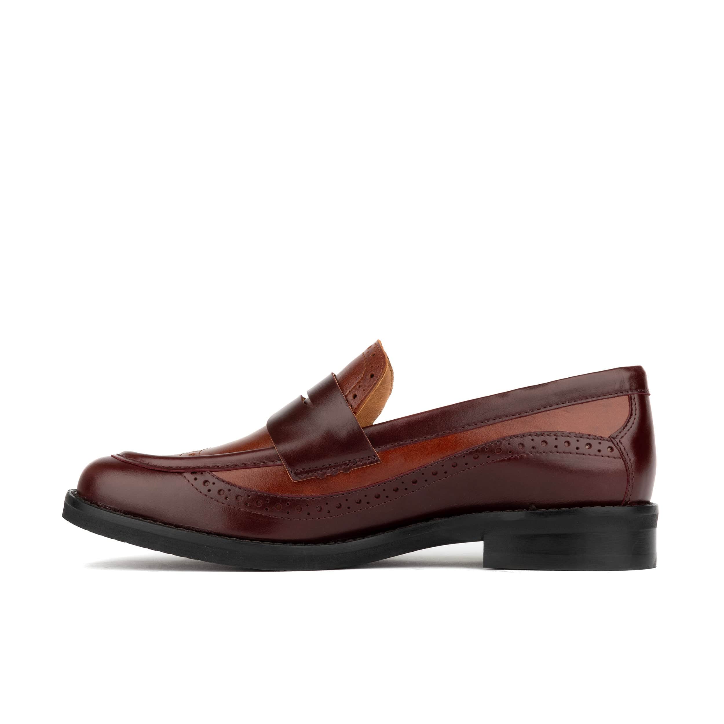 Angelina - Brown - Women's leather penny loafer