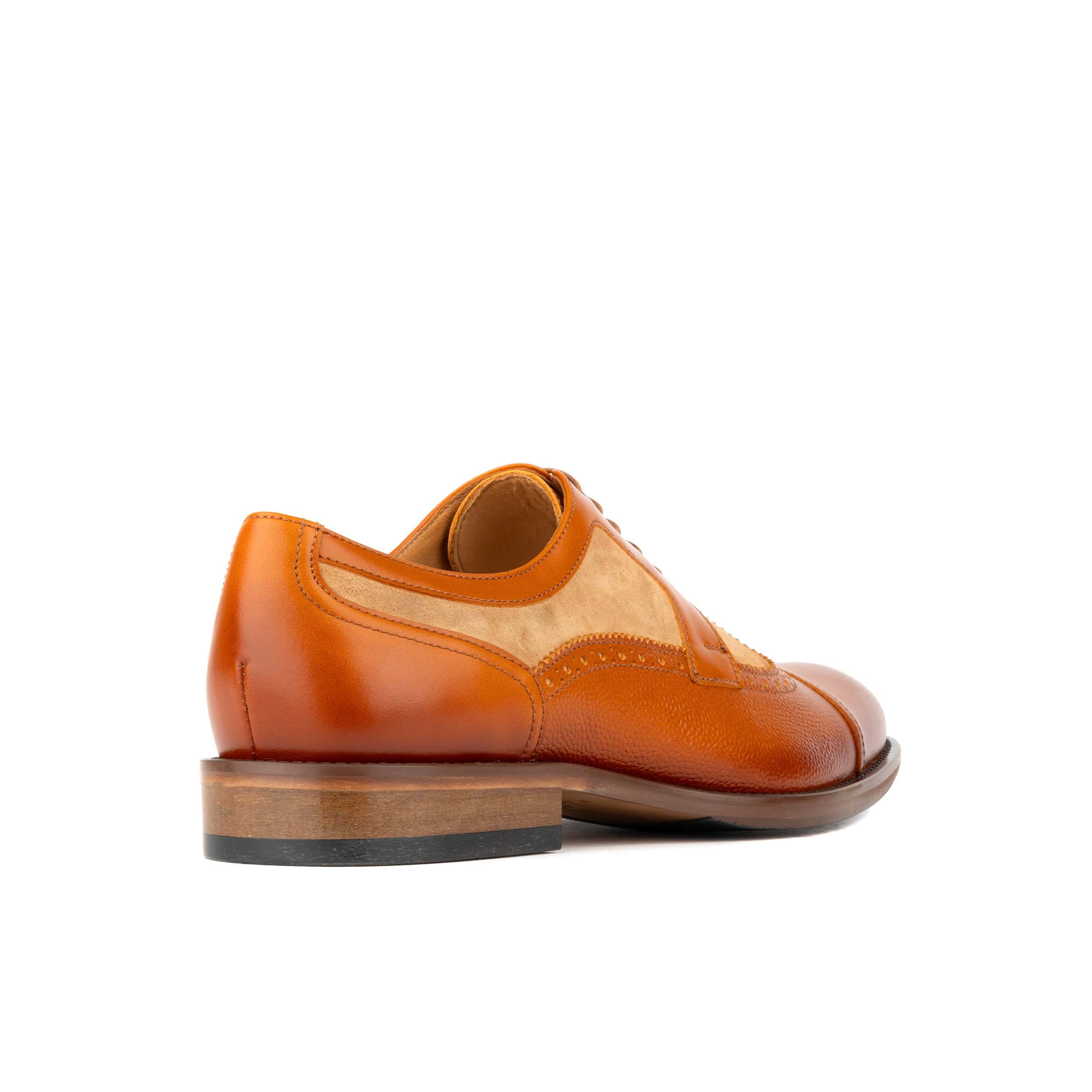 Orlando - Tan - Men's toe cap leather brogue with full leather lining