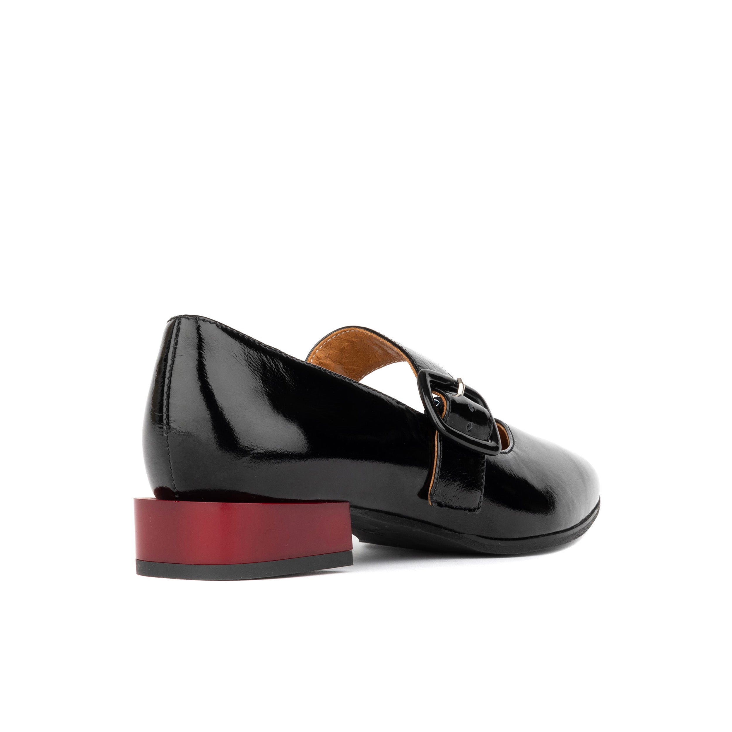 Bliss - Black - Women's block heel square toe patent leather Mary-Jane