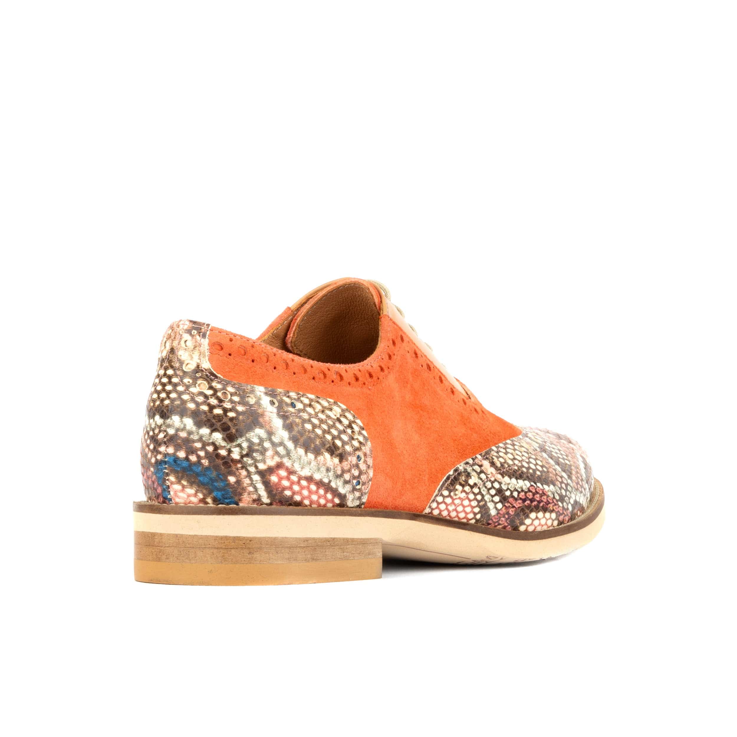 Vivienne - Coral Snake - Women's oxford lace-up shoe with brogue details
