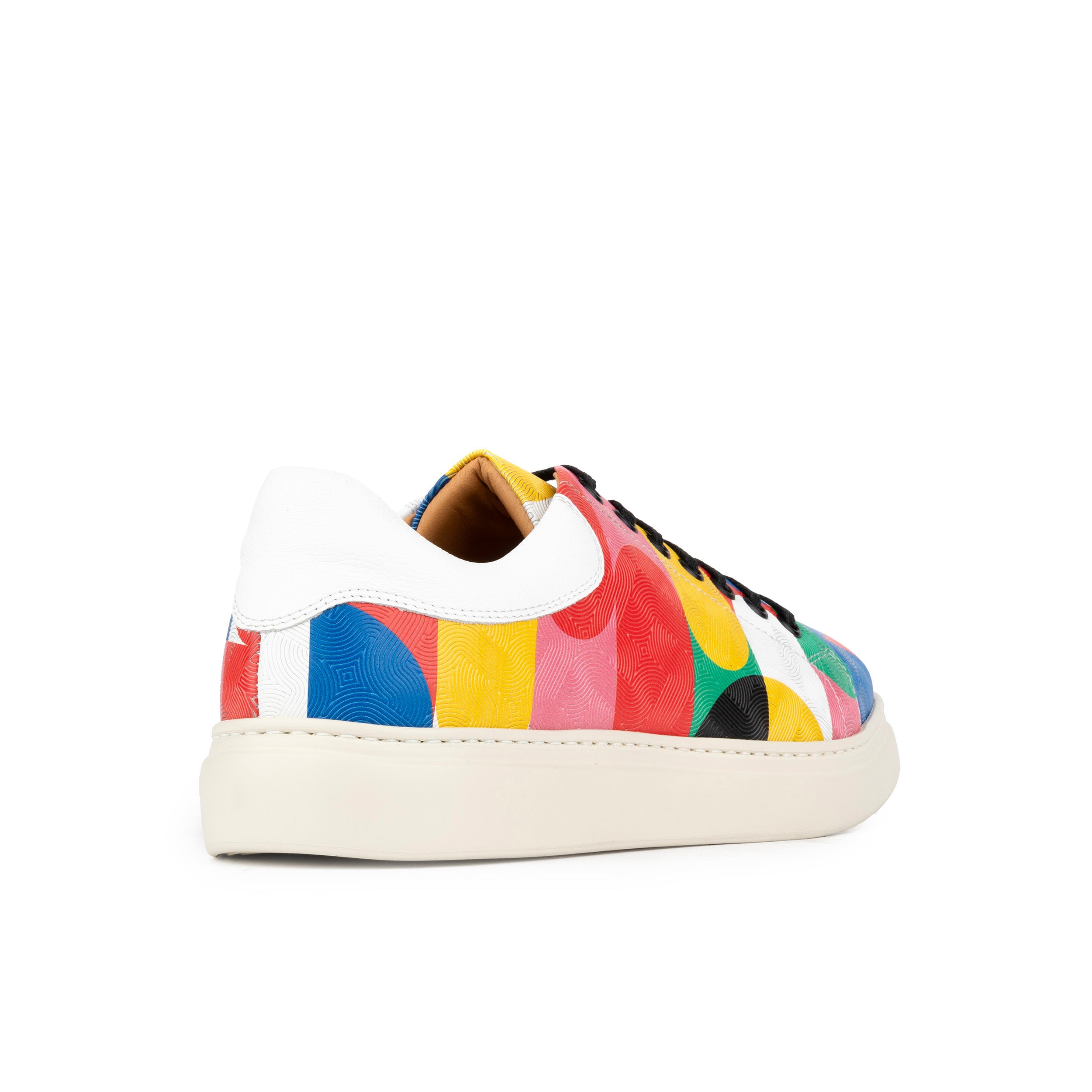 Sun City - Groovy - Men's white sole trainer in eye catching soft leather