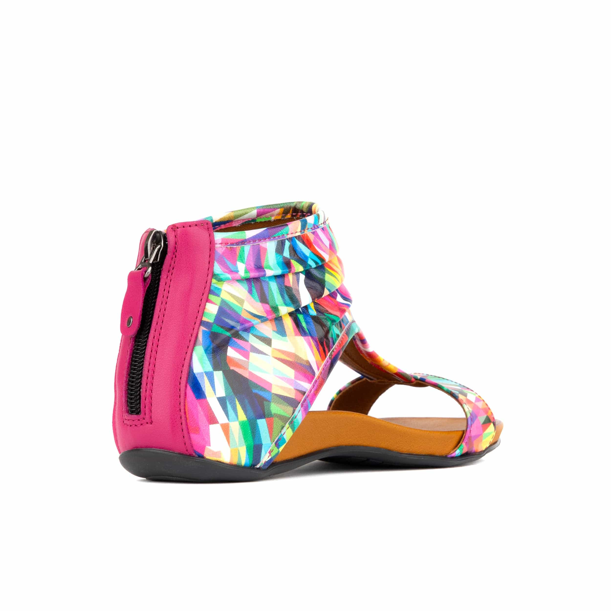 Downtown - Fiesta - Women's flat T-bar sandal with covered heel