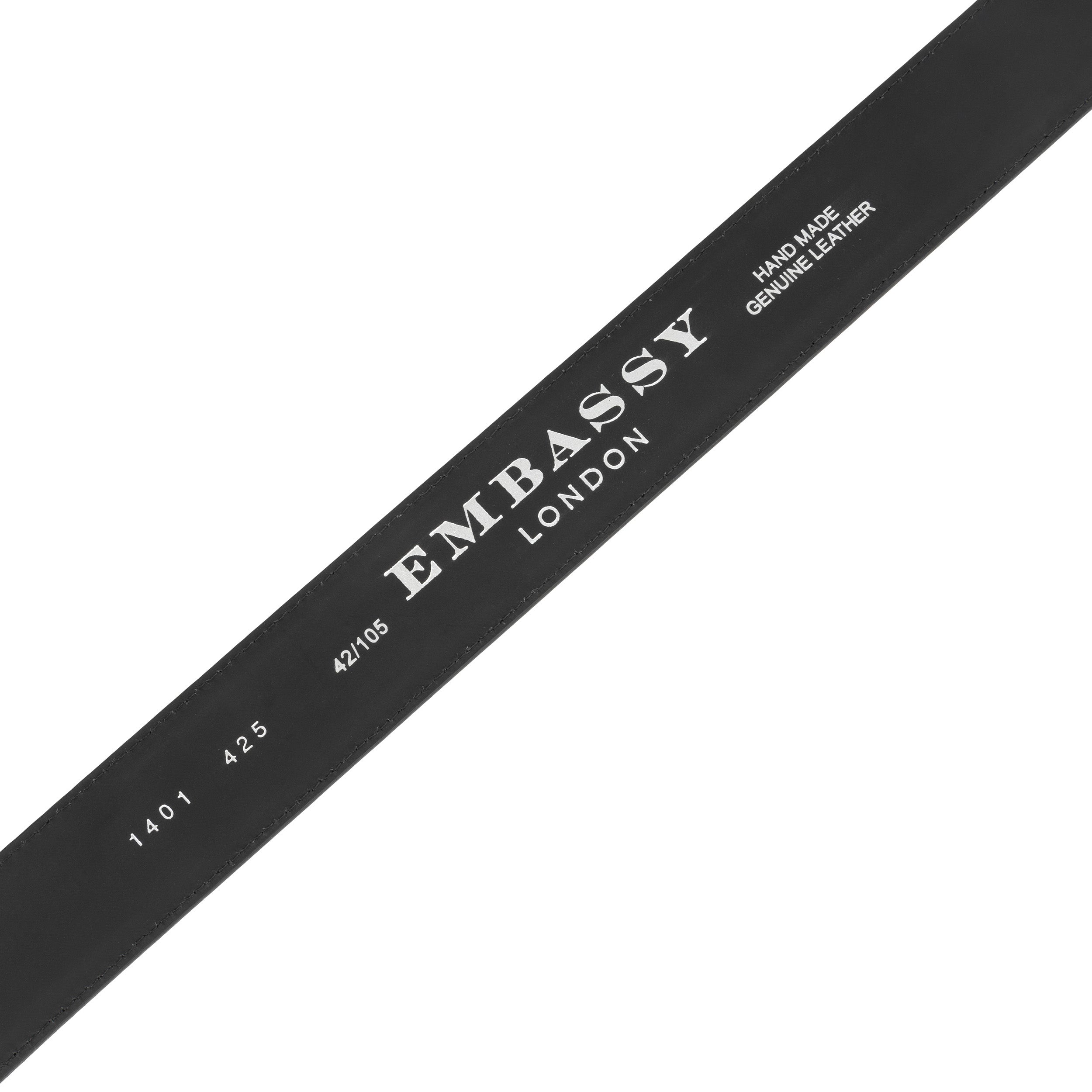 James - Black - Men's Leather Belt with gunmetal hardware