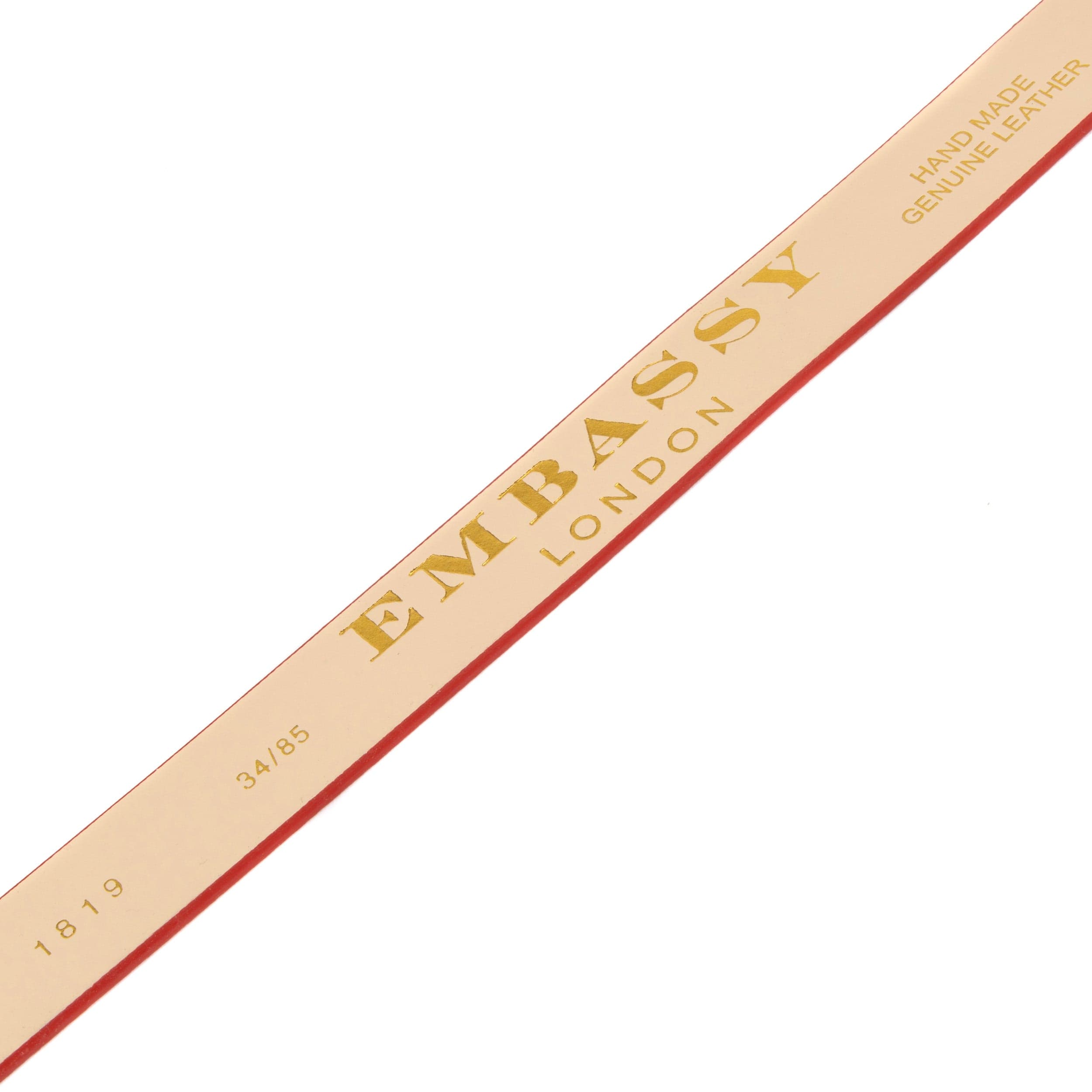 Poppy - Red - Women's elegant Italian leather belt with gold tone buckle