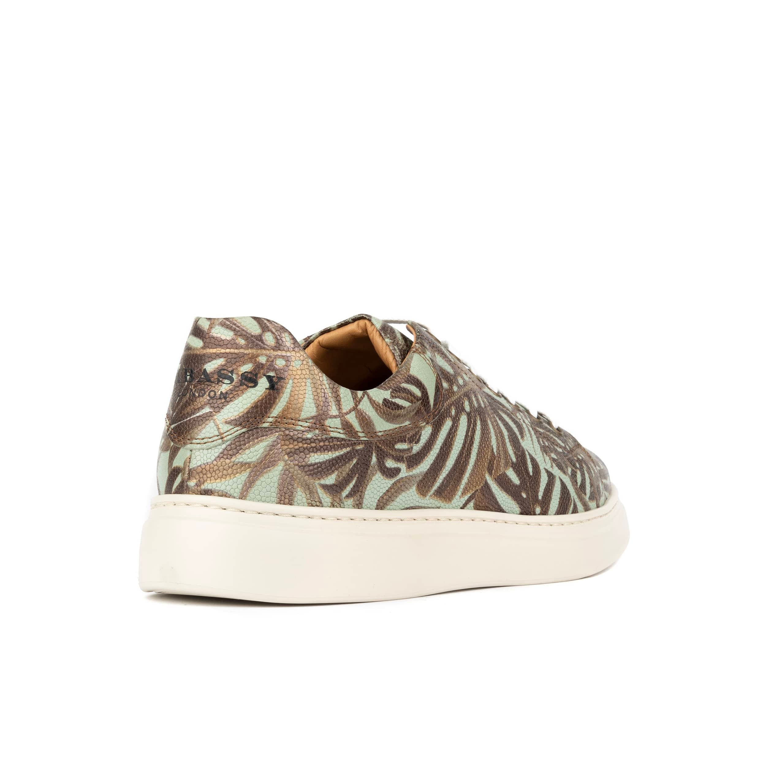 Sun City - Mint & Jungle - Men's Leather Trainer