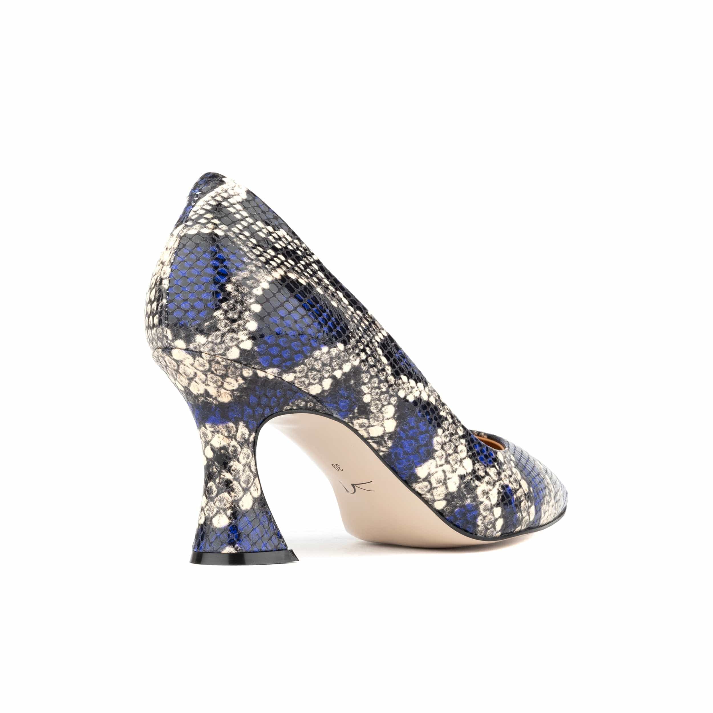 Sophia Hollywood - Blue Snake - Women’s Blue Snakeskin Leather Pointed Pump