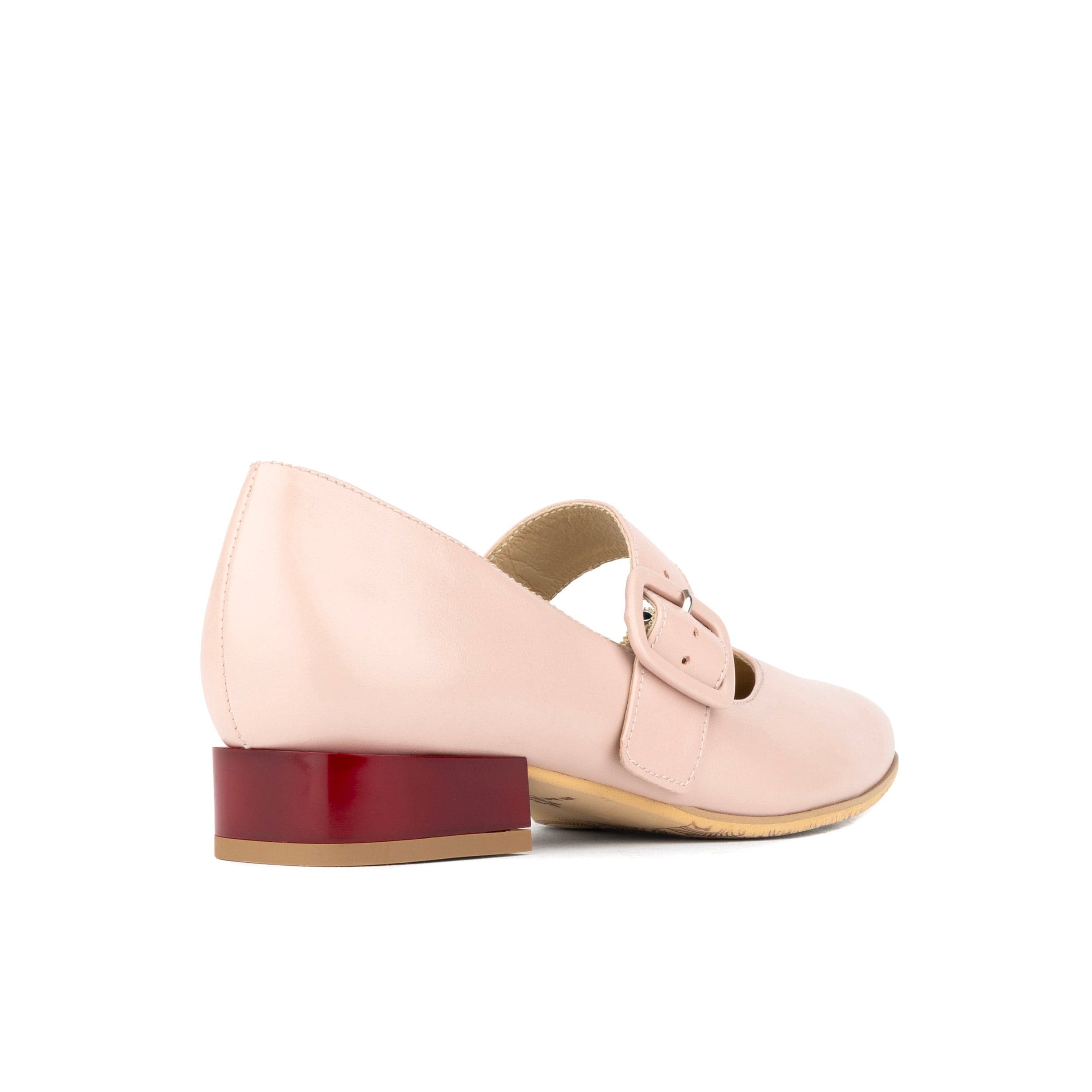 Bliss - Pink - Women's block heel square toe leather Mary-Jane